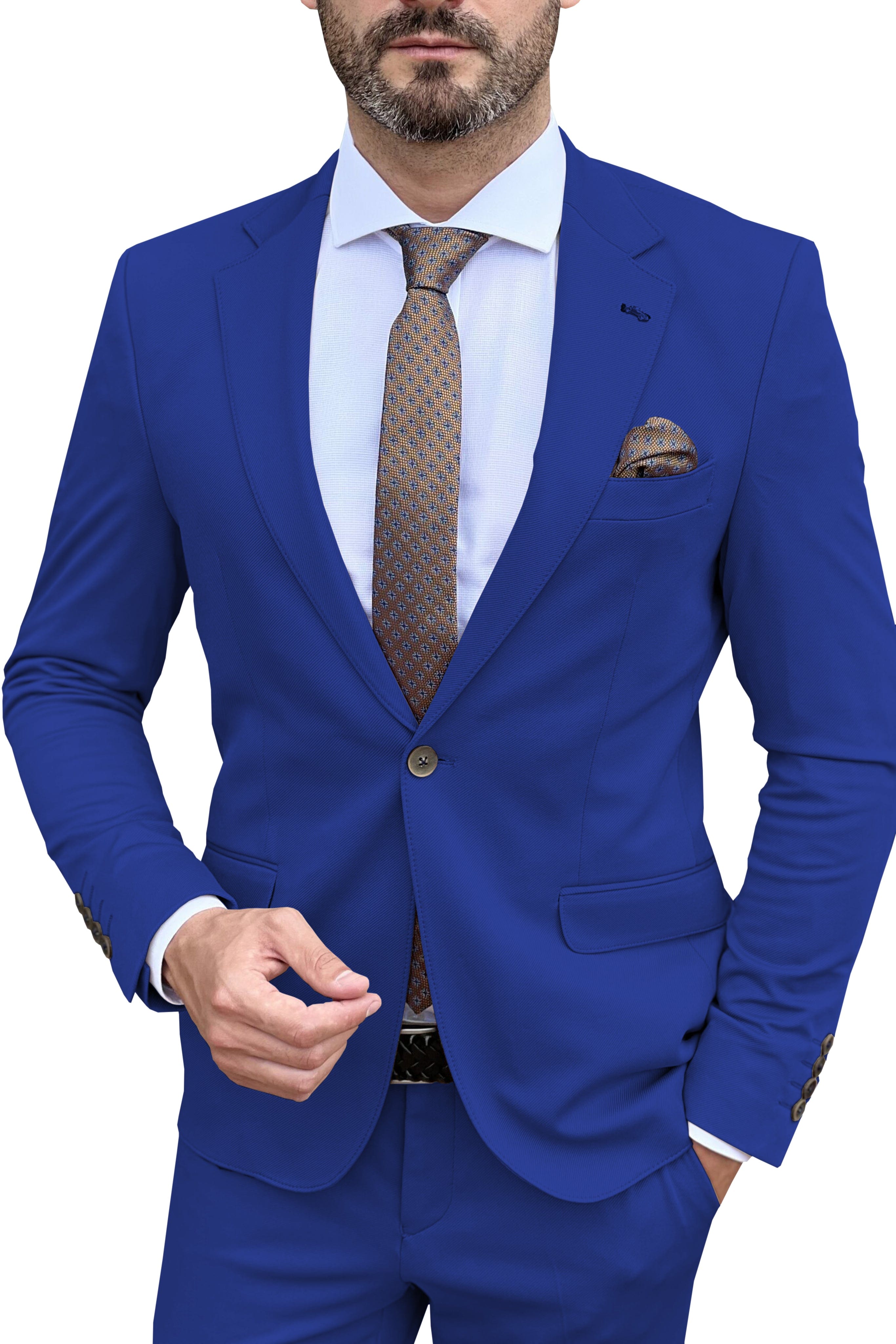 Hirshthal Men’s 2-Piece Business Suit – 2-Button Jacket With Pants | Stretch Fabric | Made In Vietnam 14 thumbnail image