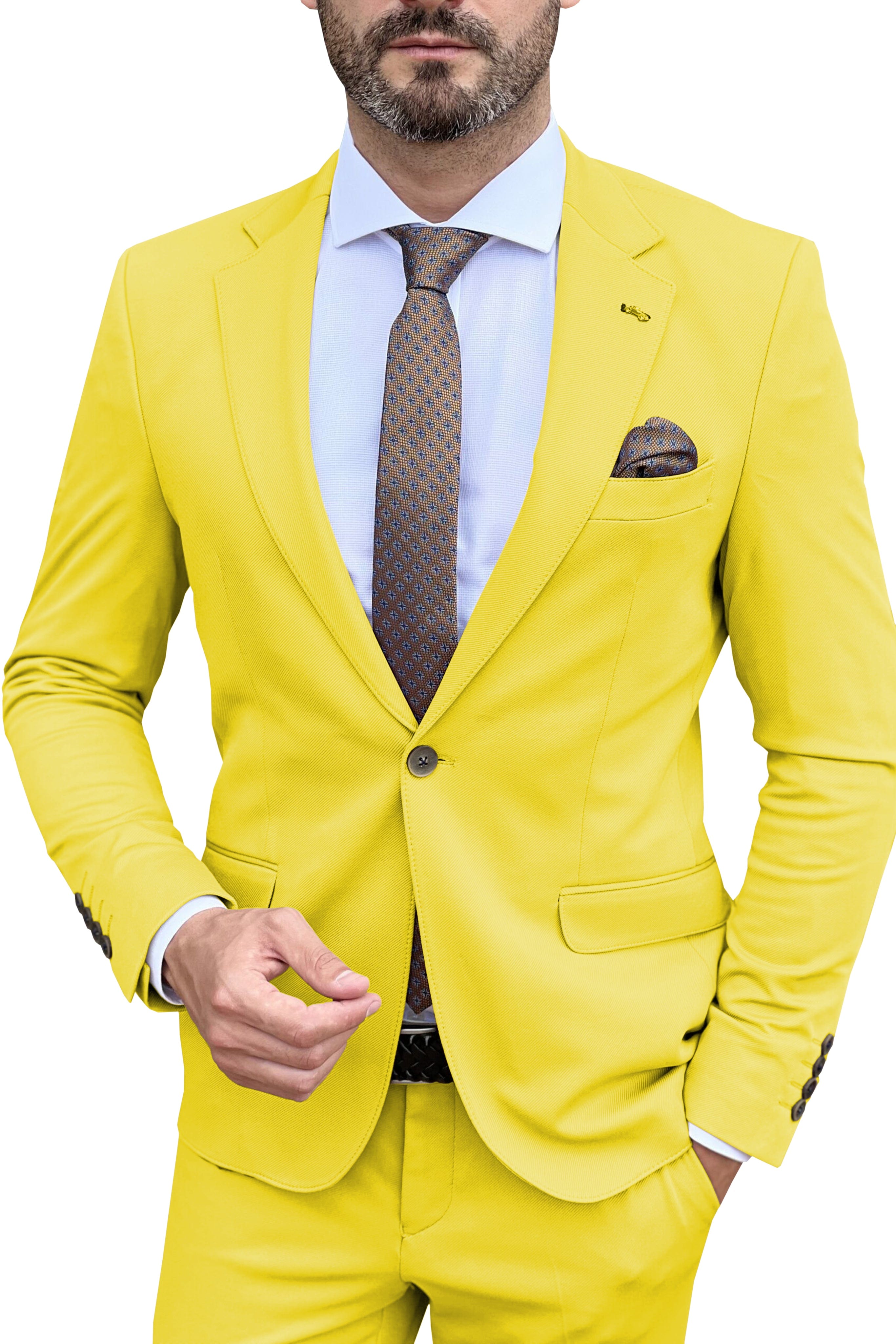 aesido Men's Suit 2 Piece Business Casual Single Button Notch Lapel Jacket (Blazer+Pants）