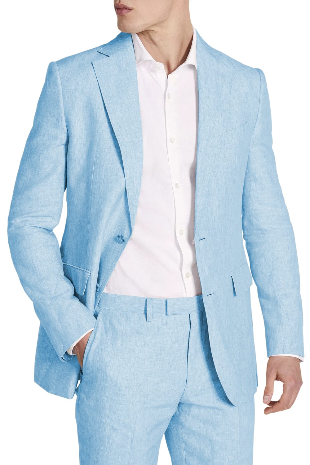 aesido Men's Suit 2 Pieces Business Casual Double Button Jacket (Blazer+Pants)