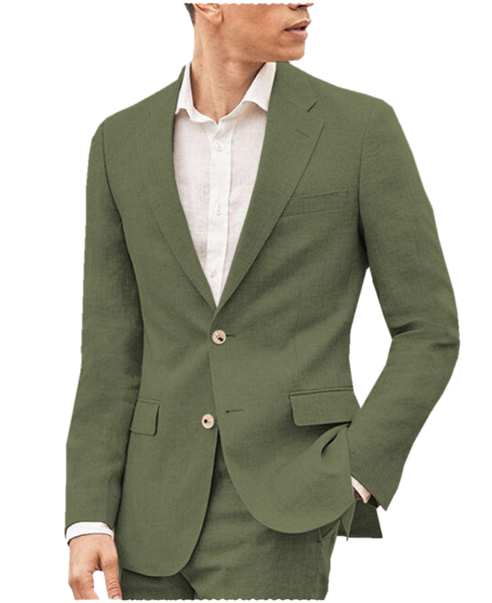 aesido Men's Suit 2 Pieces Double Button Notch Lapel Jacket（Blazer+Pants）