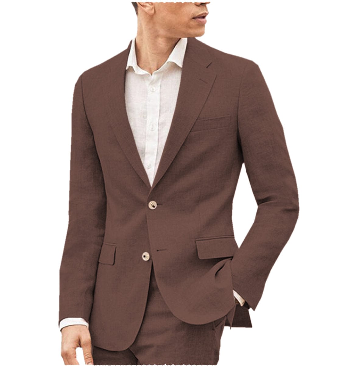 aesido Men's Suit 2 Pieces Double Button Notch Lapel Jacket（Blazer+Pants）