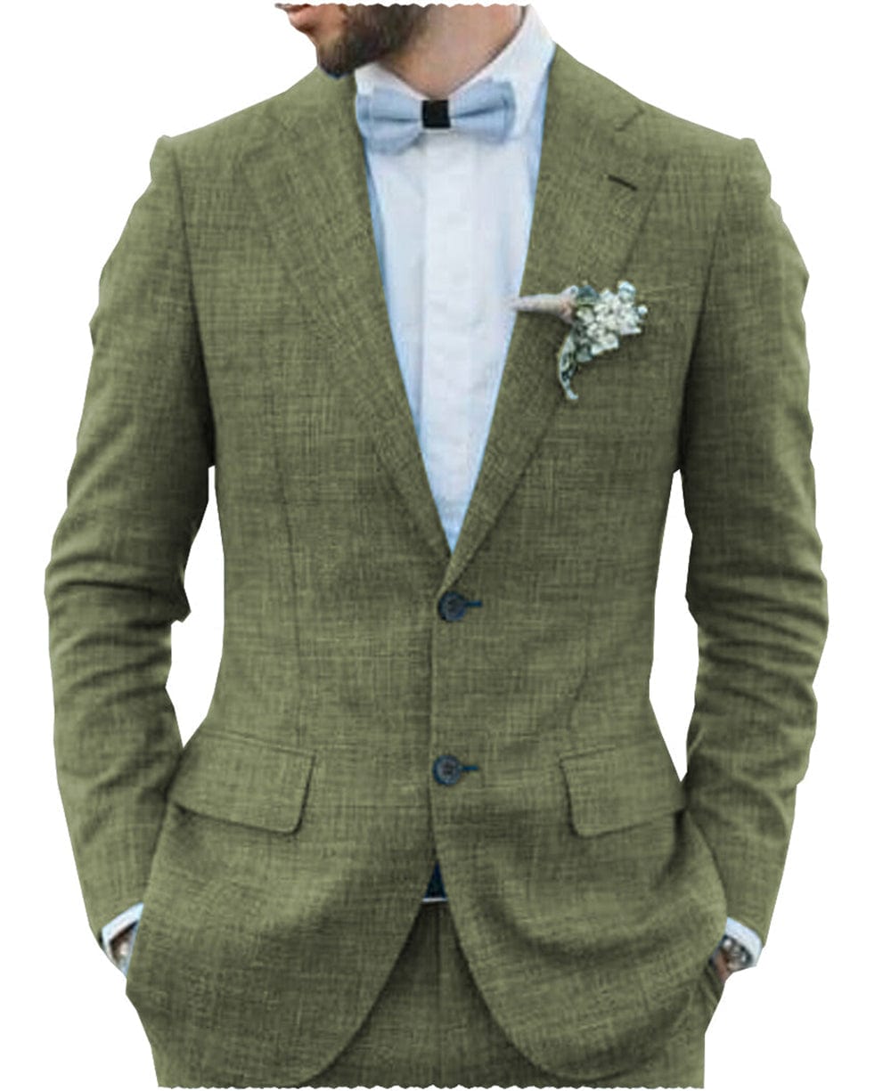 aesido Men's Suit 2 Pieces Double Buttons Notch Lape Jacket (Blazer+Pants)