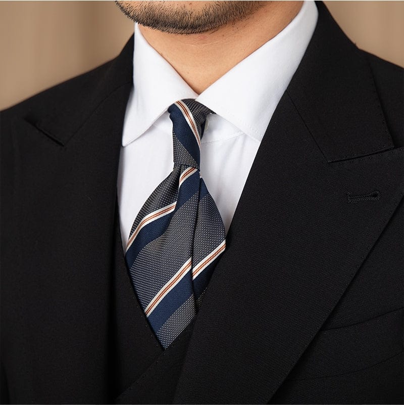 aesido Men's Suit 3 Piece Black Business Casual Peak Lapel Jacket (Blazer+Vest+Pants)
