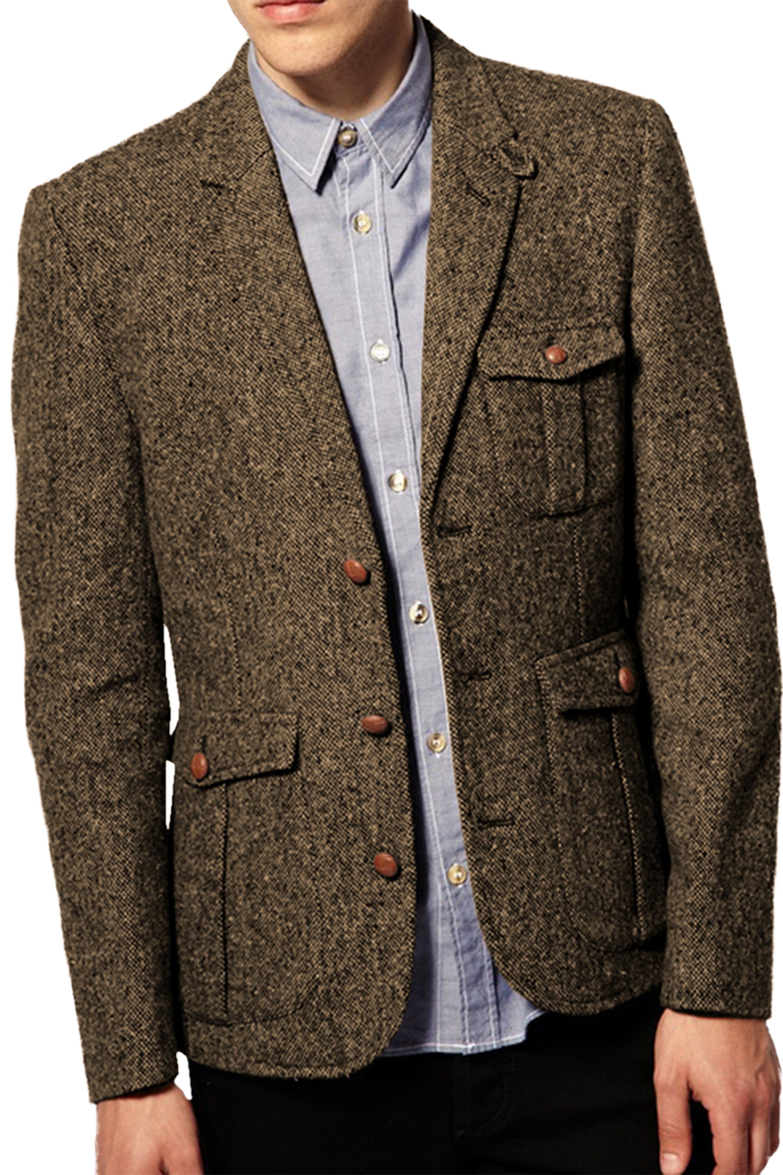 aesido Men's Suit Single Breasted Blazer