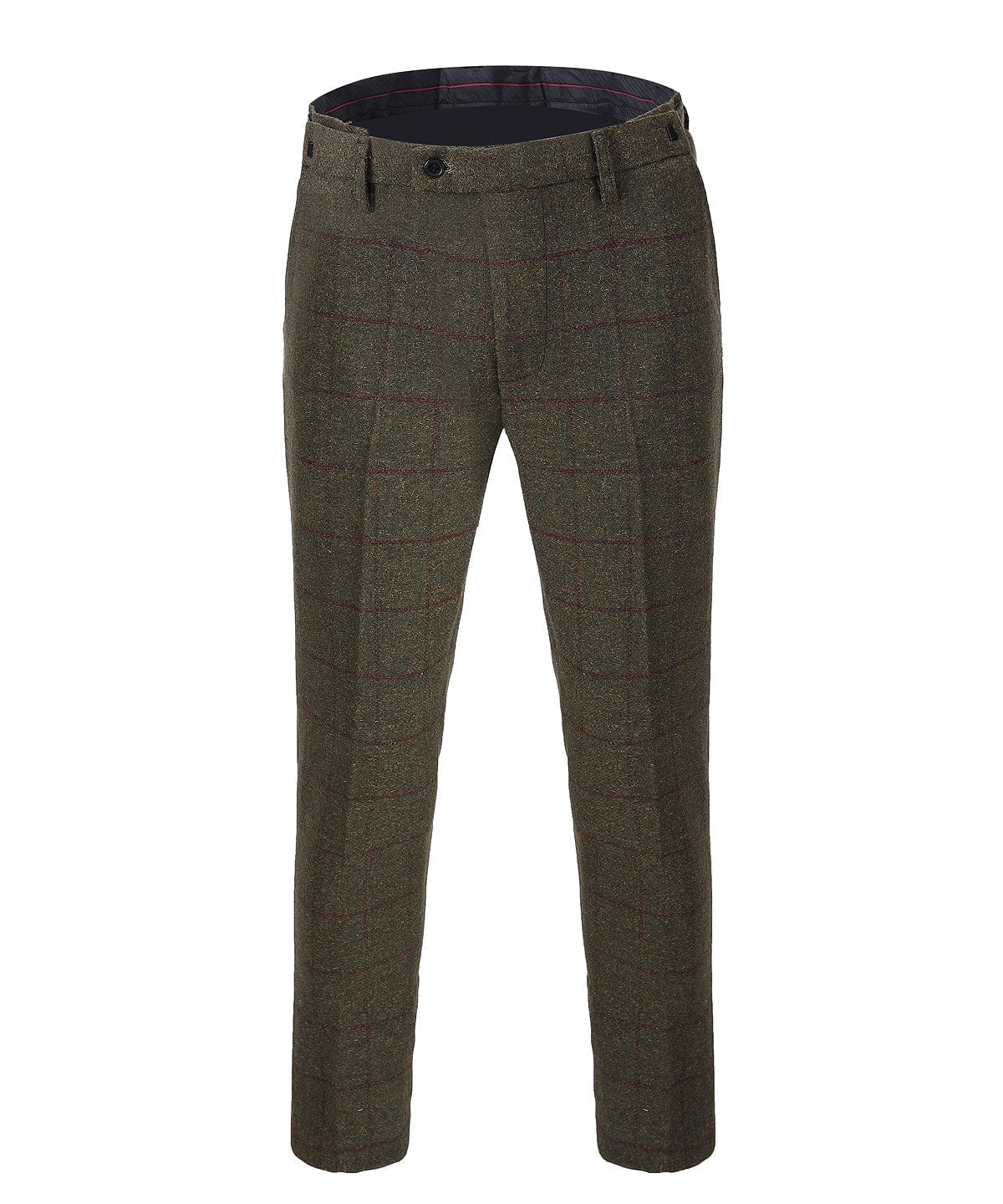 aesido Men's Tweed Plaid Trousers