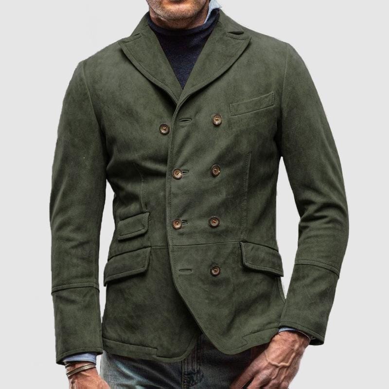 大人の上質  Lapel Notch Notched Vintage Men's Double Jacket Suede Breasted ジャケット・アウター