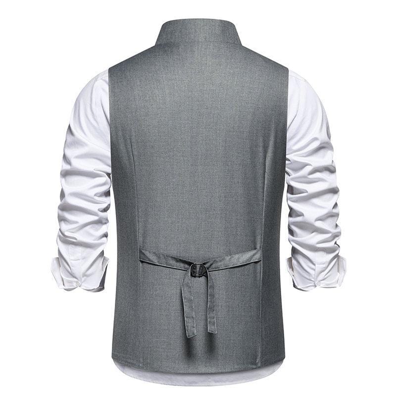 aesido Men's Vintage Solid Color Single Breasted Suit Vest