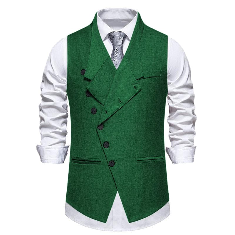 aesido Men's Vintage Solid Color Single Breasted Suit Vest