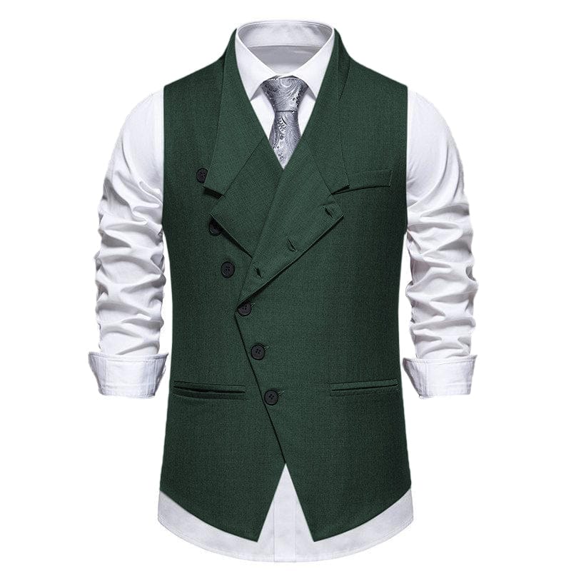 aesido Men's Vintage Solid Color Single Breasted Suit Vest