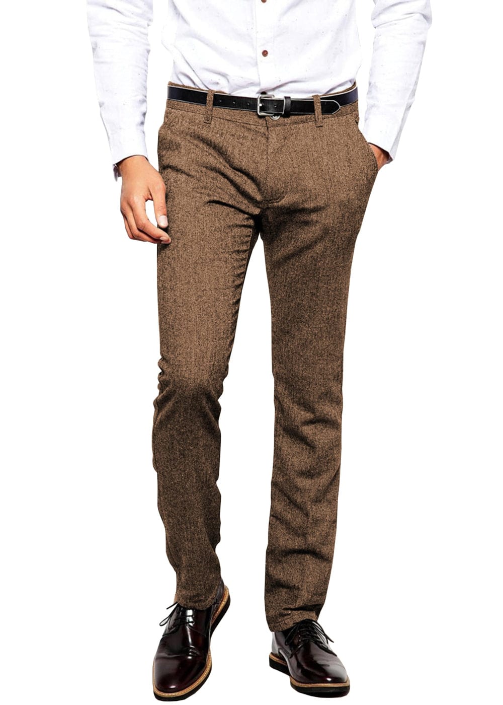 Aesido Men's Wool Tweed Pants
