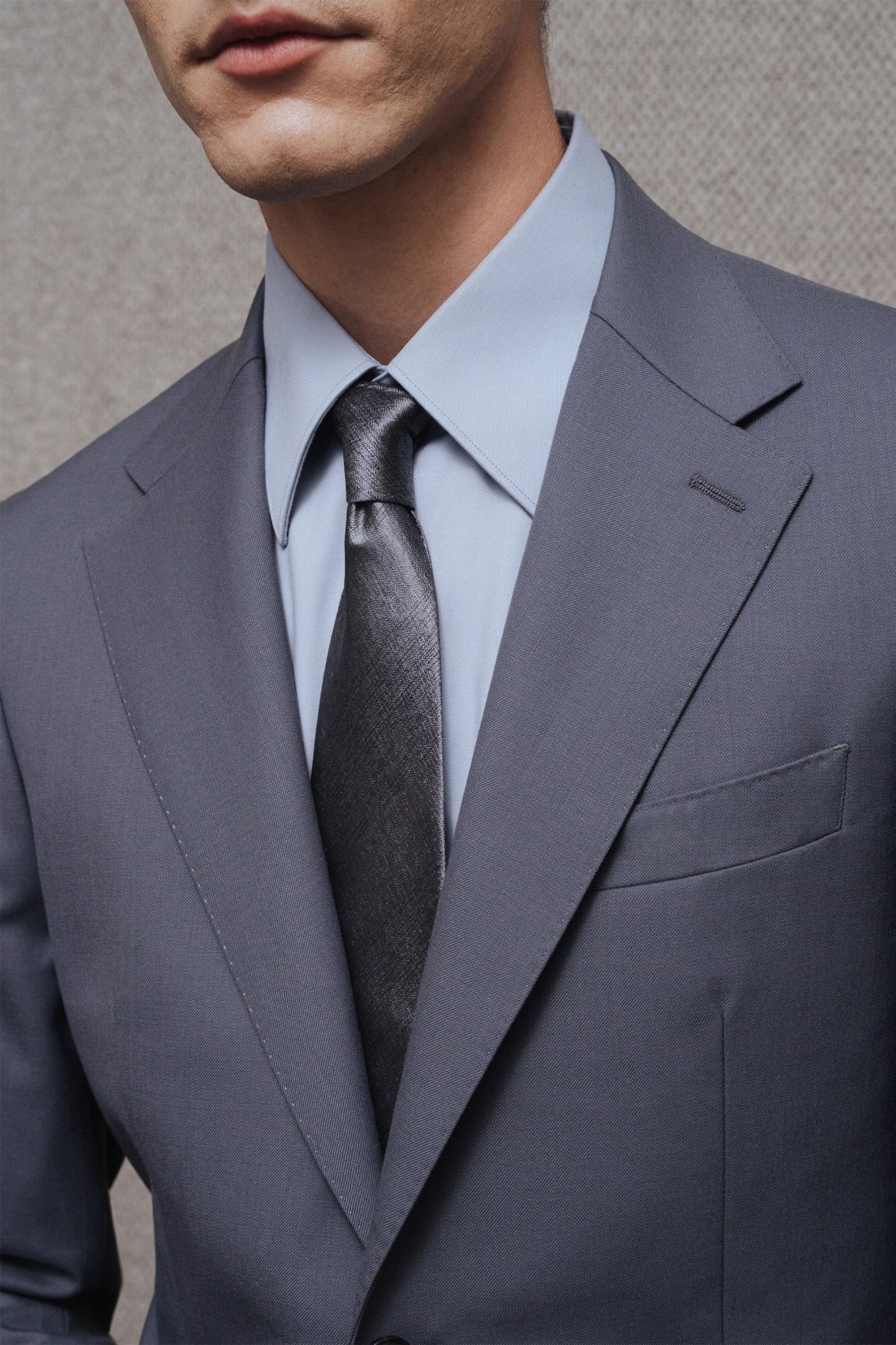 aesido Mens Slate Gray Two Piece Slim Fit Suit Modern Business Wedding Interview Outfit