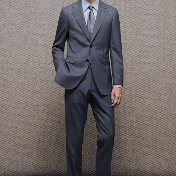 grey interview dress Slate Gray Slim Fit Two Piece Suit for Business & Weddings $129.99 button blazer with notch