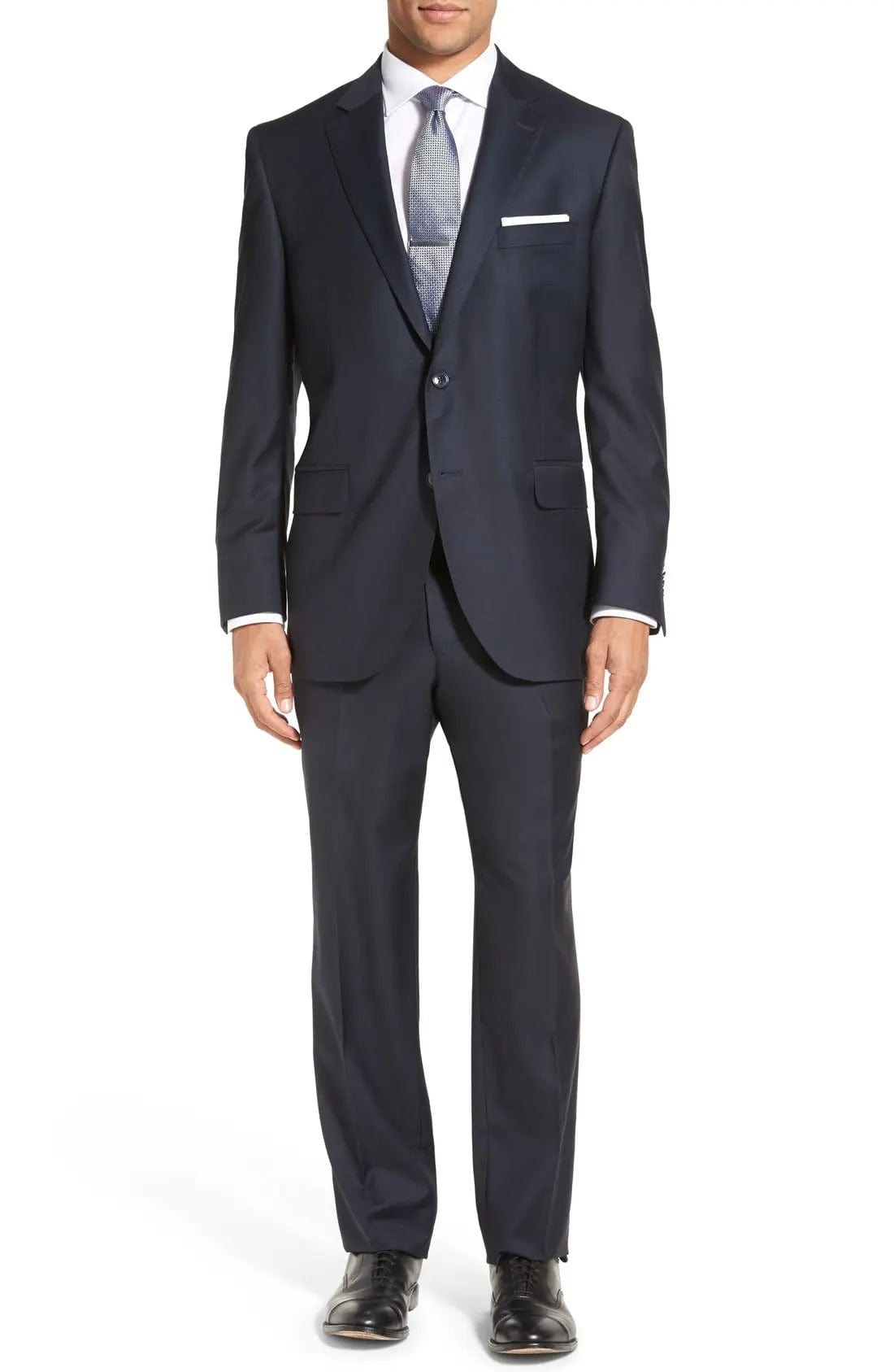 aesido Navy 2 Piece Double Button Business Casual Slim Fit Men Suit