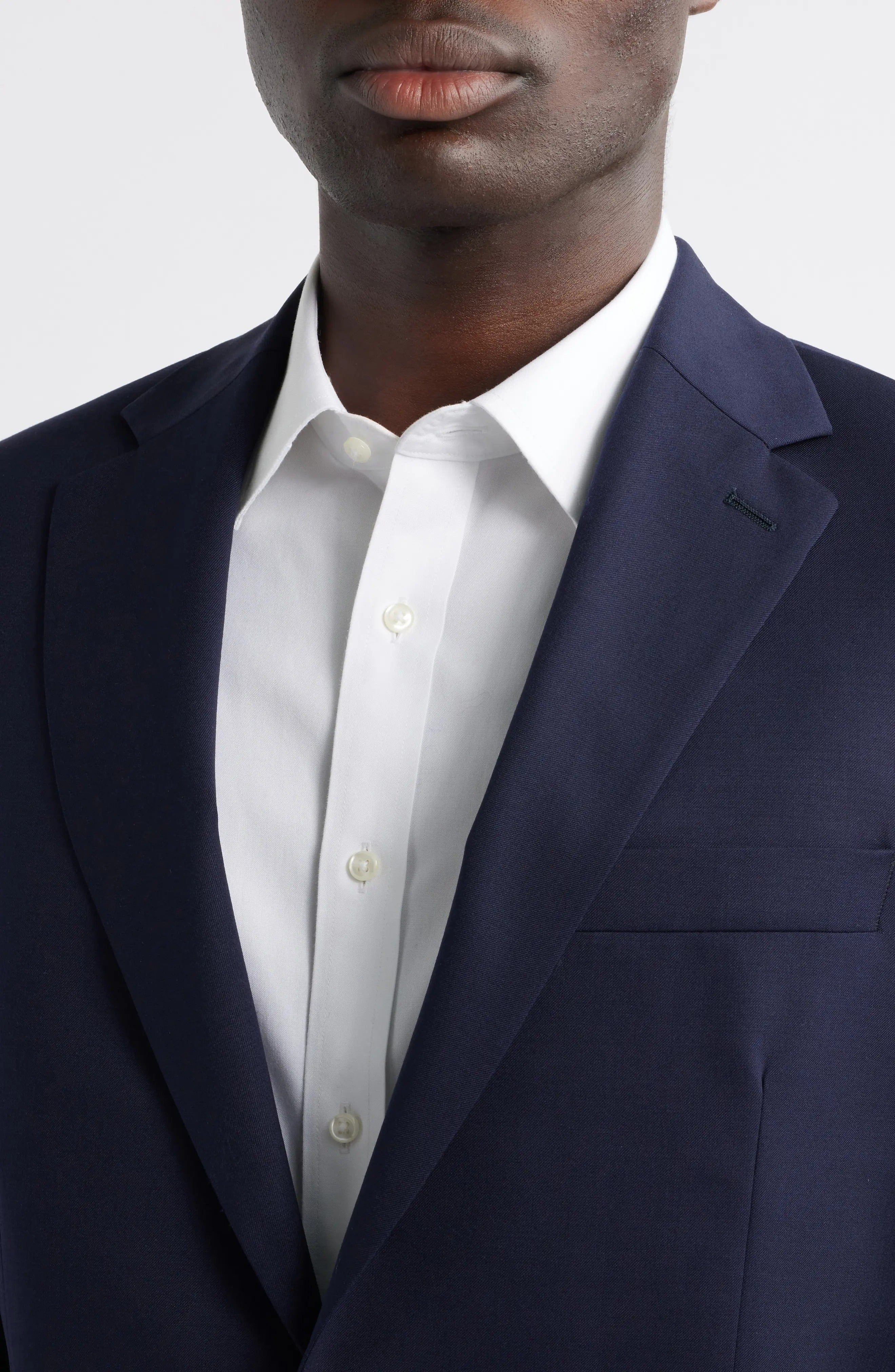aesido Navy Double Button Notch Lapel Mens Blazer