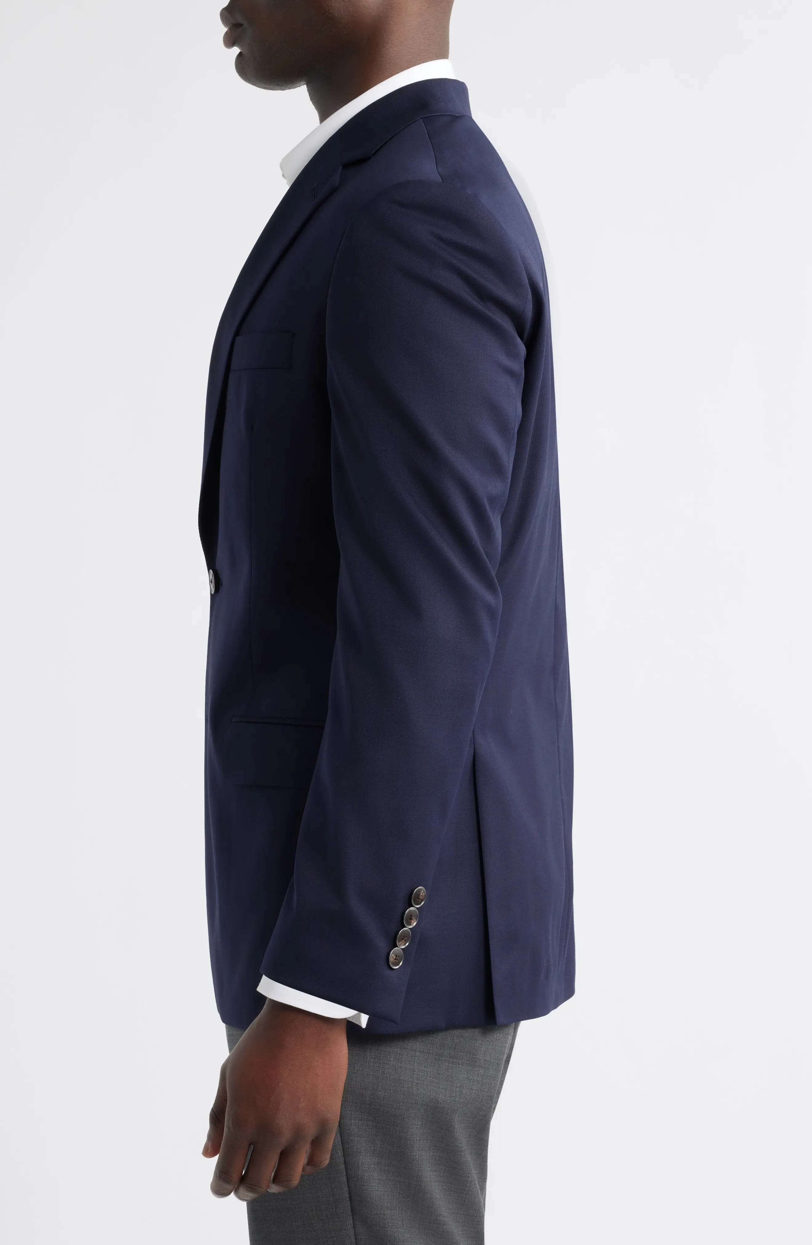 aesido Navy Double Button Notch Lapel Mens Blazer