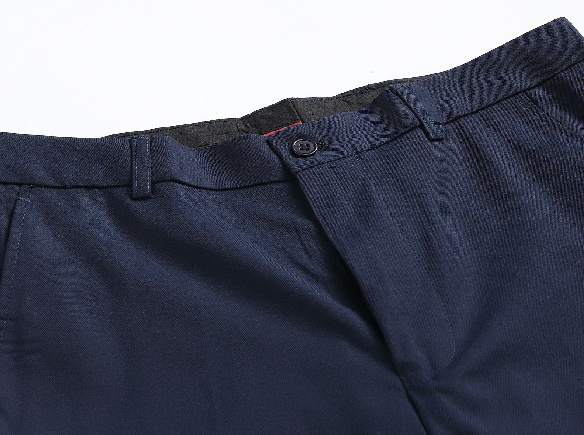 aesido Navy Men's Plus Size Solid Color Slim Fit Two-Piece Zhongshan Suit