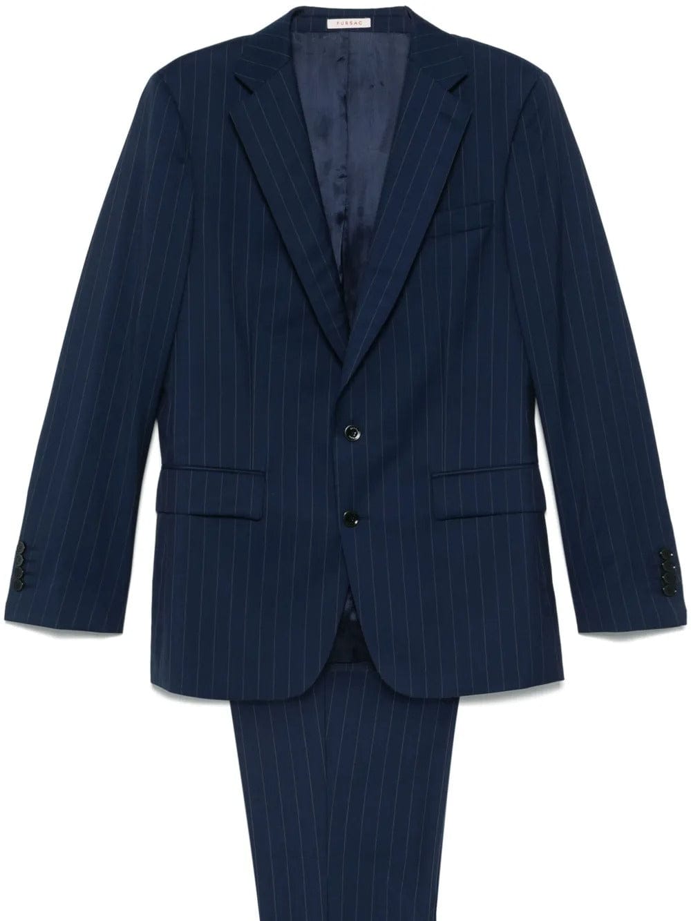 aesido Navy Striped Men's 2-Piece Suit – Notch Lapel Blazer & Pants