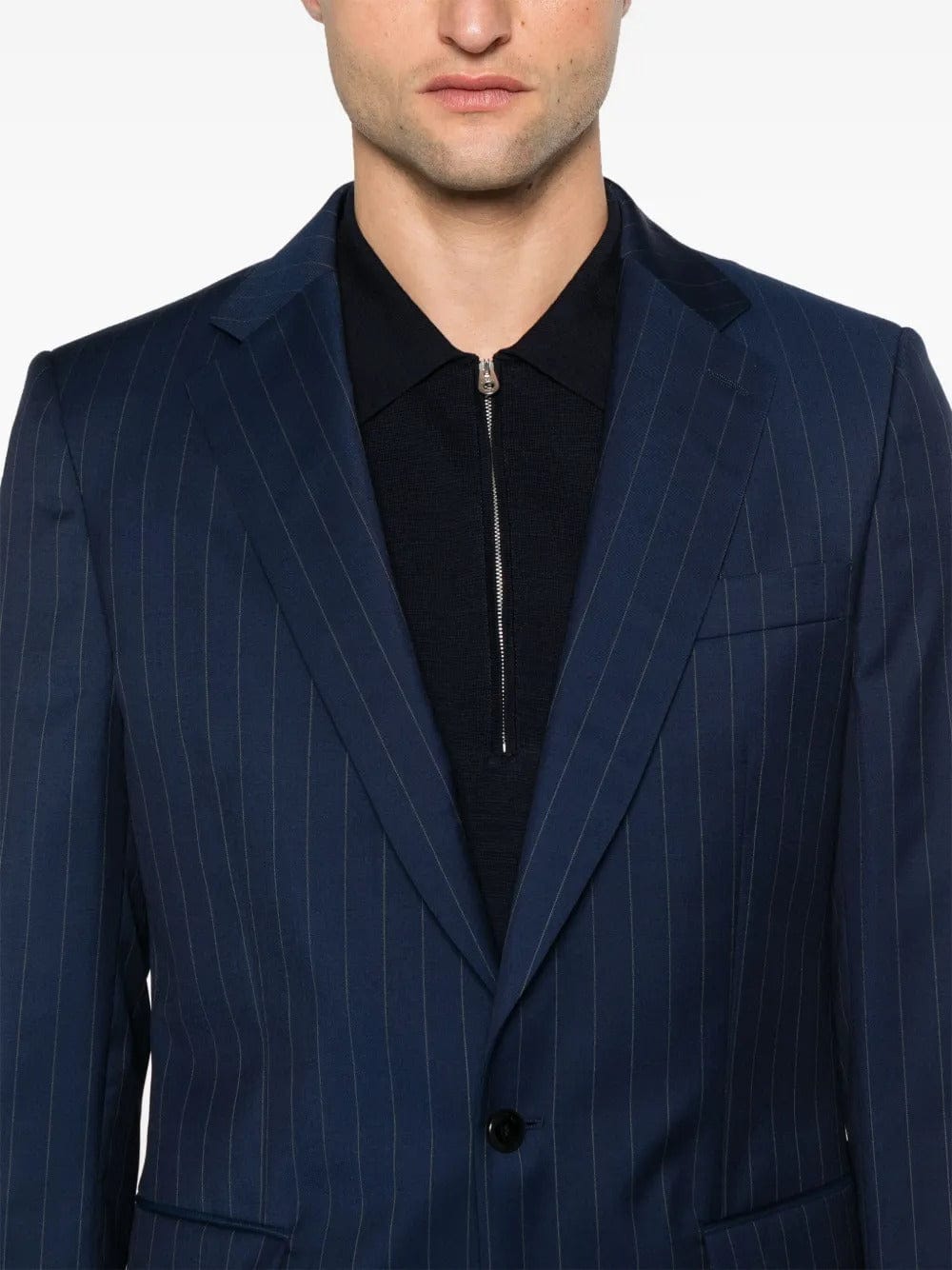 aesido Navy Striped Men's 2-Piece Suit – Notch Lapel Blazer & Pants