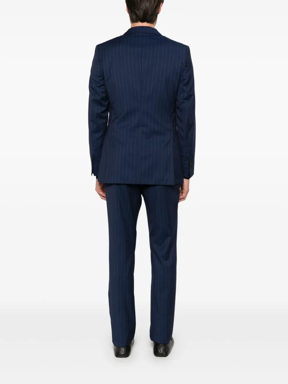 aesido Navy Striped Men's 2-Piece Suit – Notch Lapel Blazer & Pants