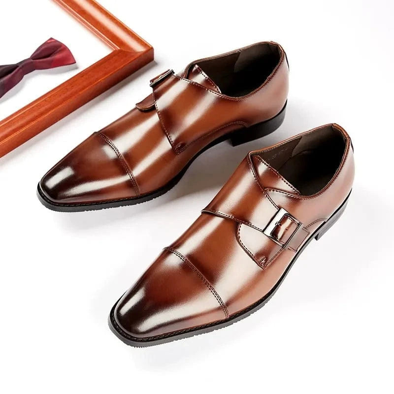 aesido New Men's Genuine Leather Business Shoes