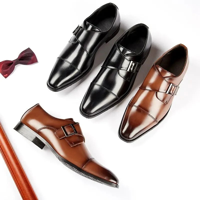 aesido New Men's Genuine Leather Business Shoes