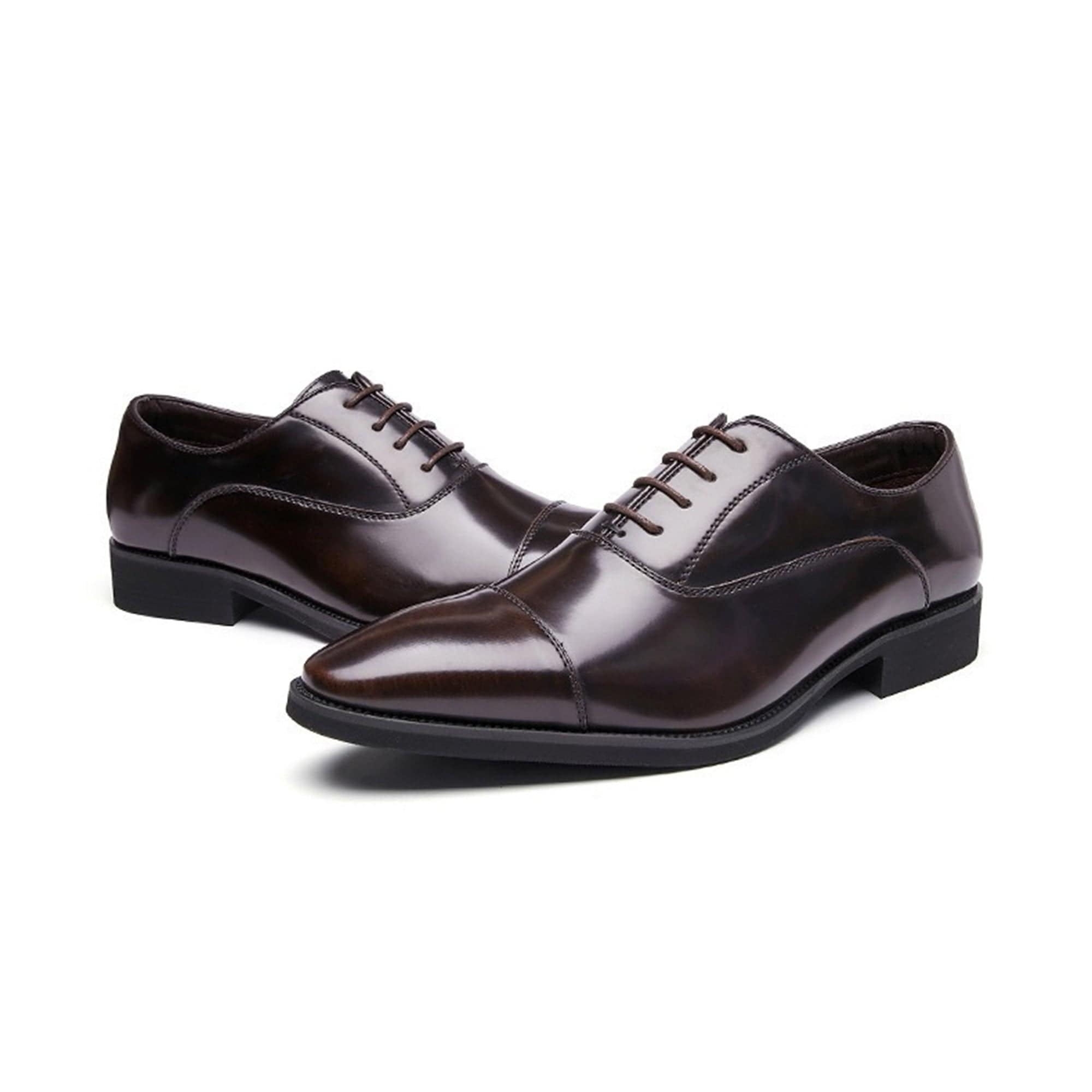 aesido New Summer Open Edge Pearl Patent Leather Pointed Toe Men's Leather Shoes