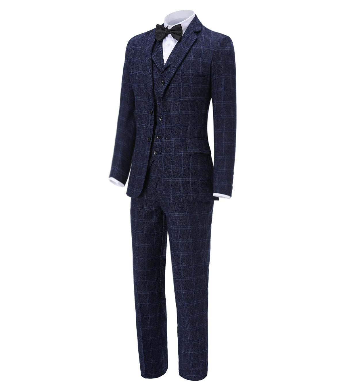 Plaid Notch Lapel 3 Pieces Mens Suit For Wedding (Blazer+vest+