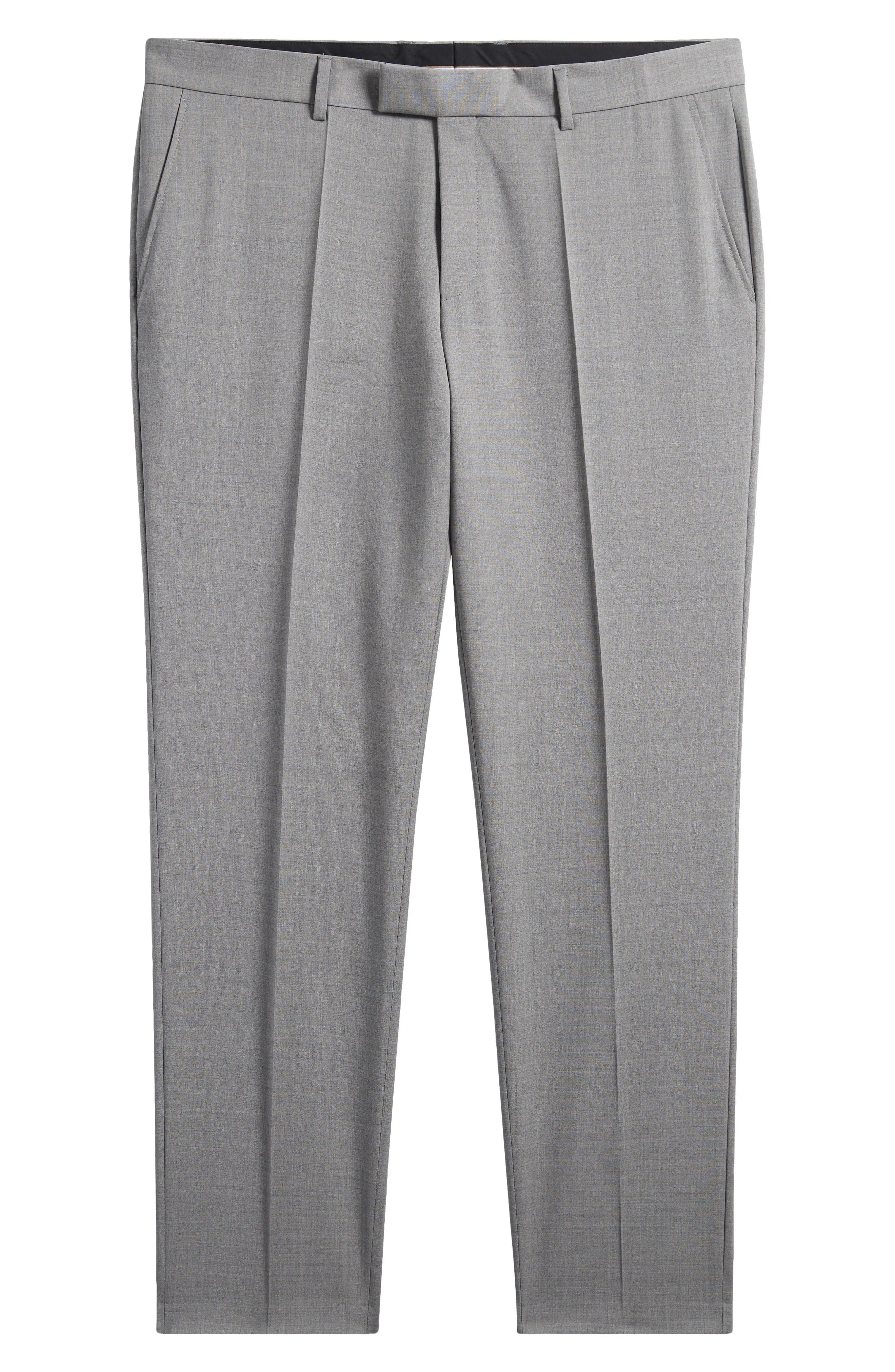 aesido Silver Casual Slim Men Trouser