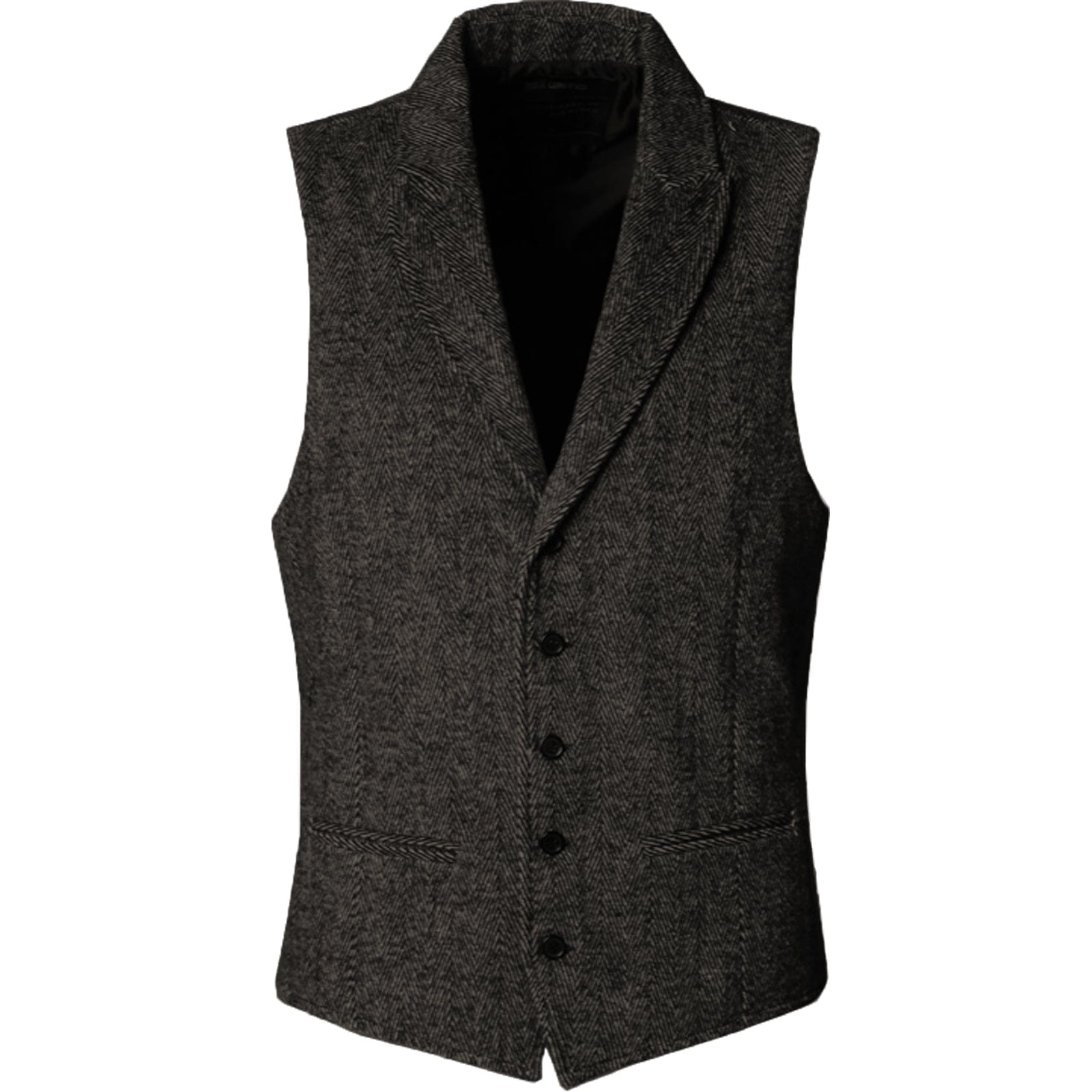 aesido Slim Fit Herringbone Peak Lapel Waistcoat