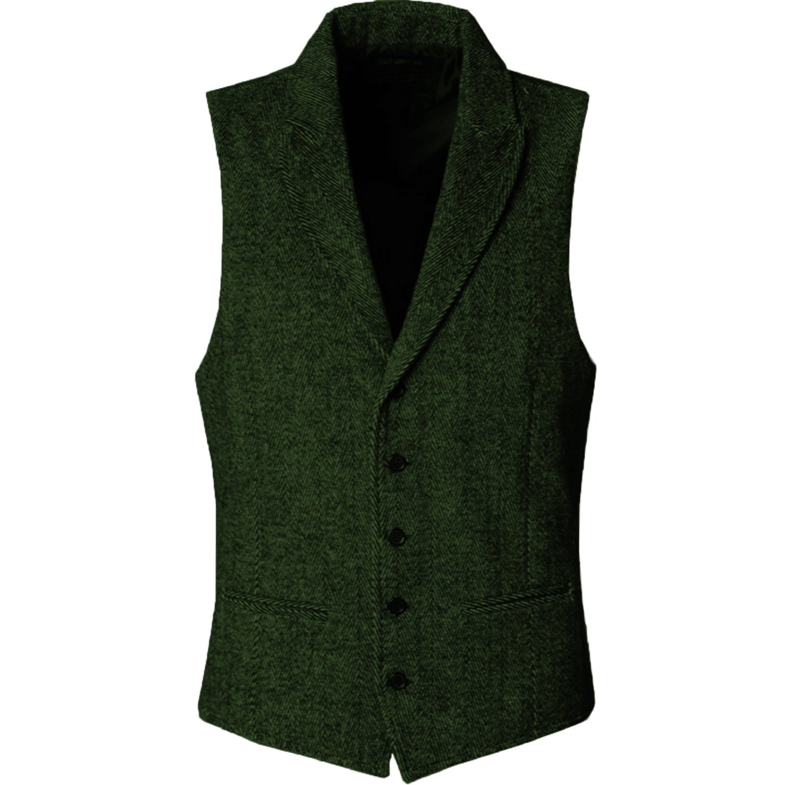 aesido Slim Fit Herringbone Peak Lapel Waistcoat