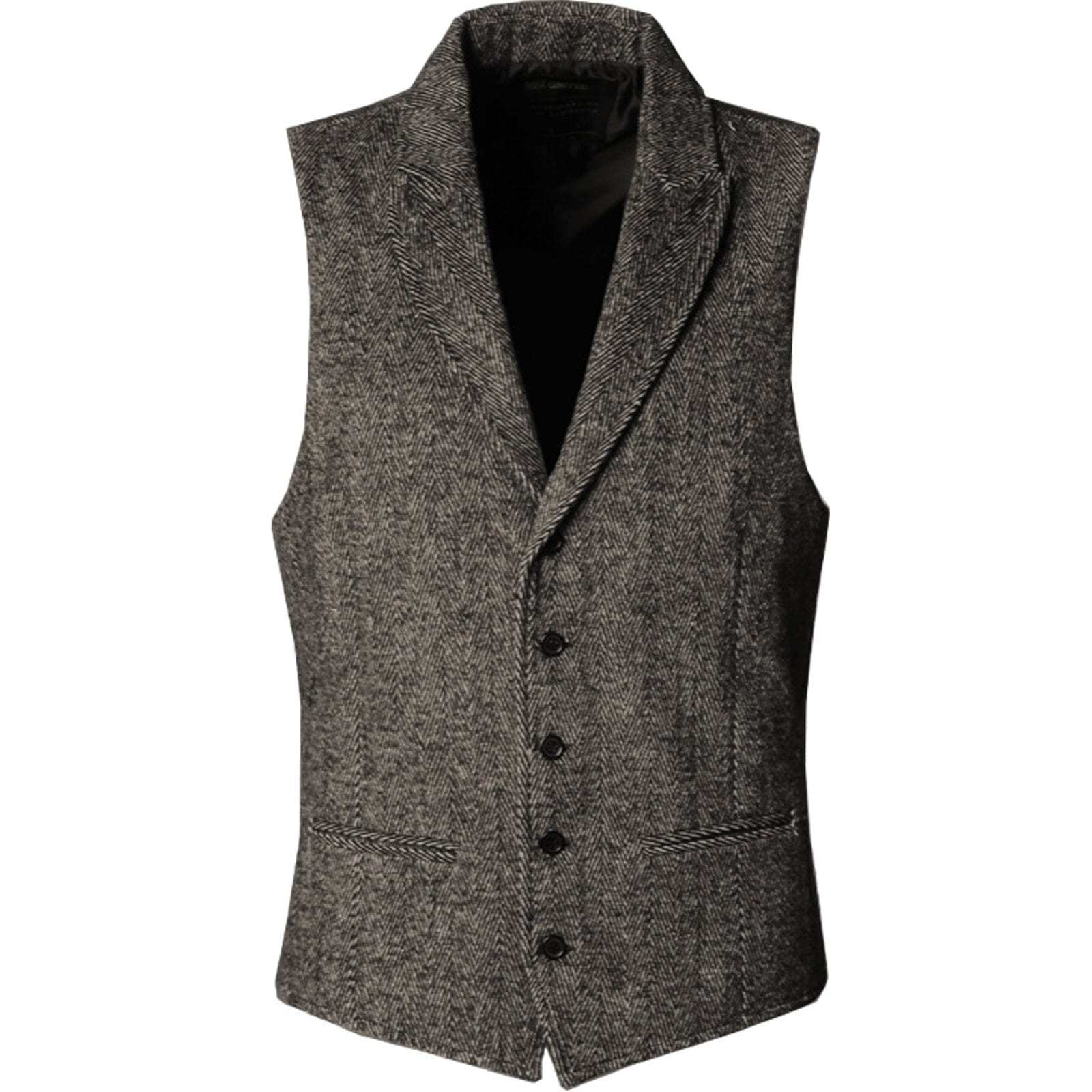 aesido Slim Fit Herringbone Peak Lapel Waistcoat