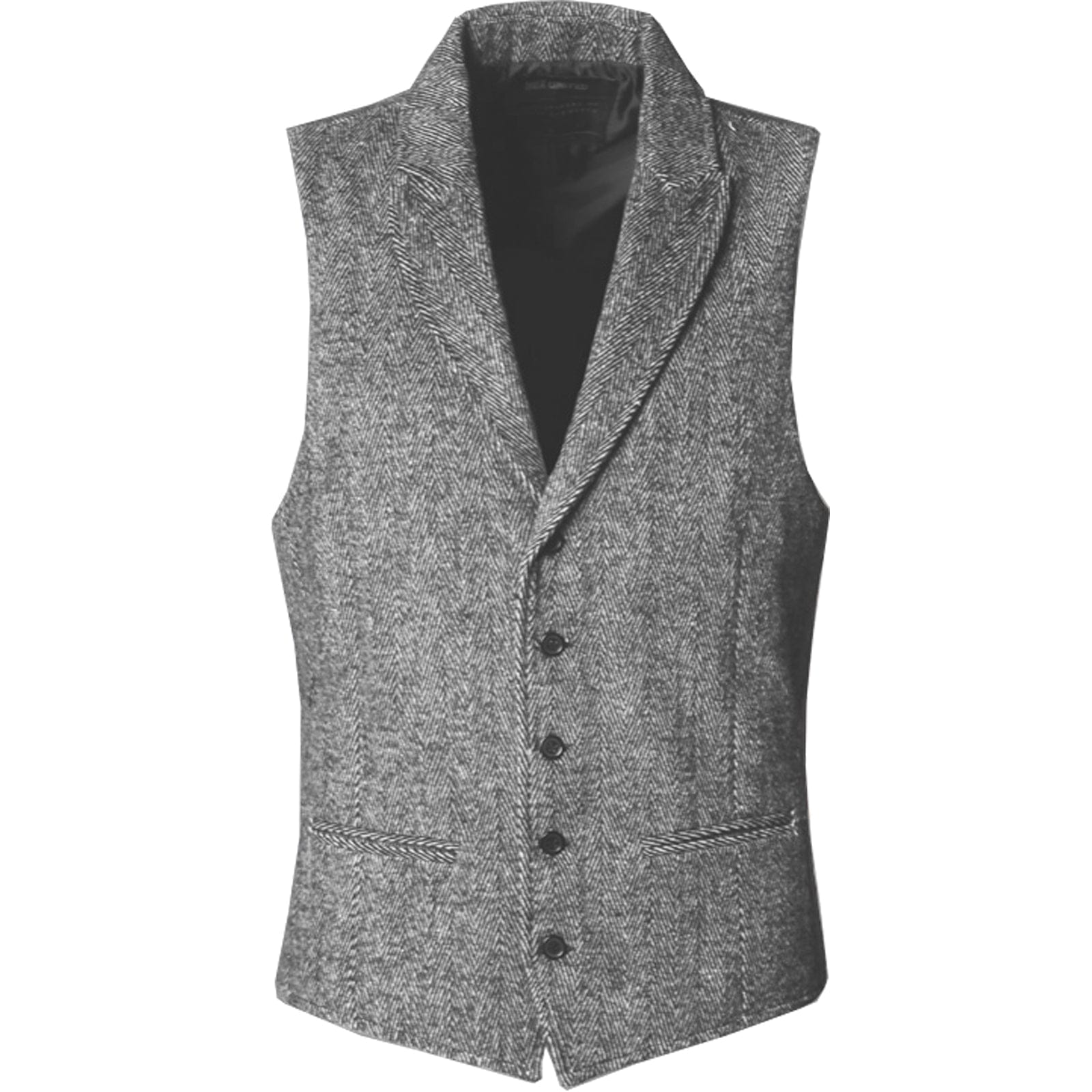 aesido Slim Fit Herringbone Peak Lapel Waistcoat