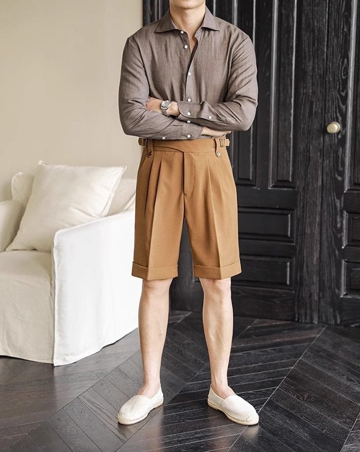 aesido Summer Breathable High Waist Casual Men's Shorts