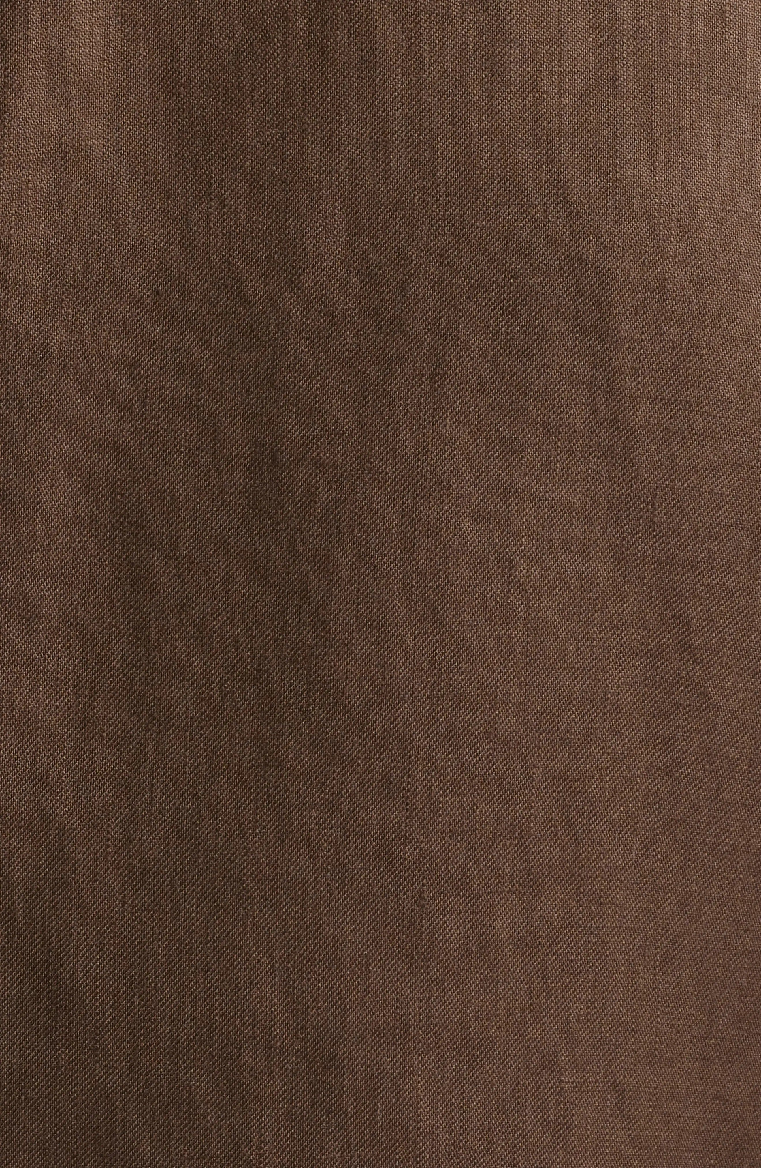 aesido Summer Brown 2 Piece Linen Double Button Business Casual Men Suit (Blazer+Pants)