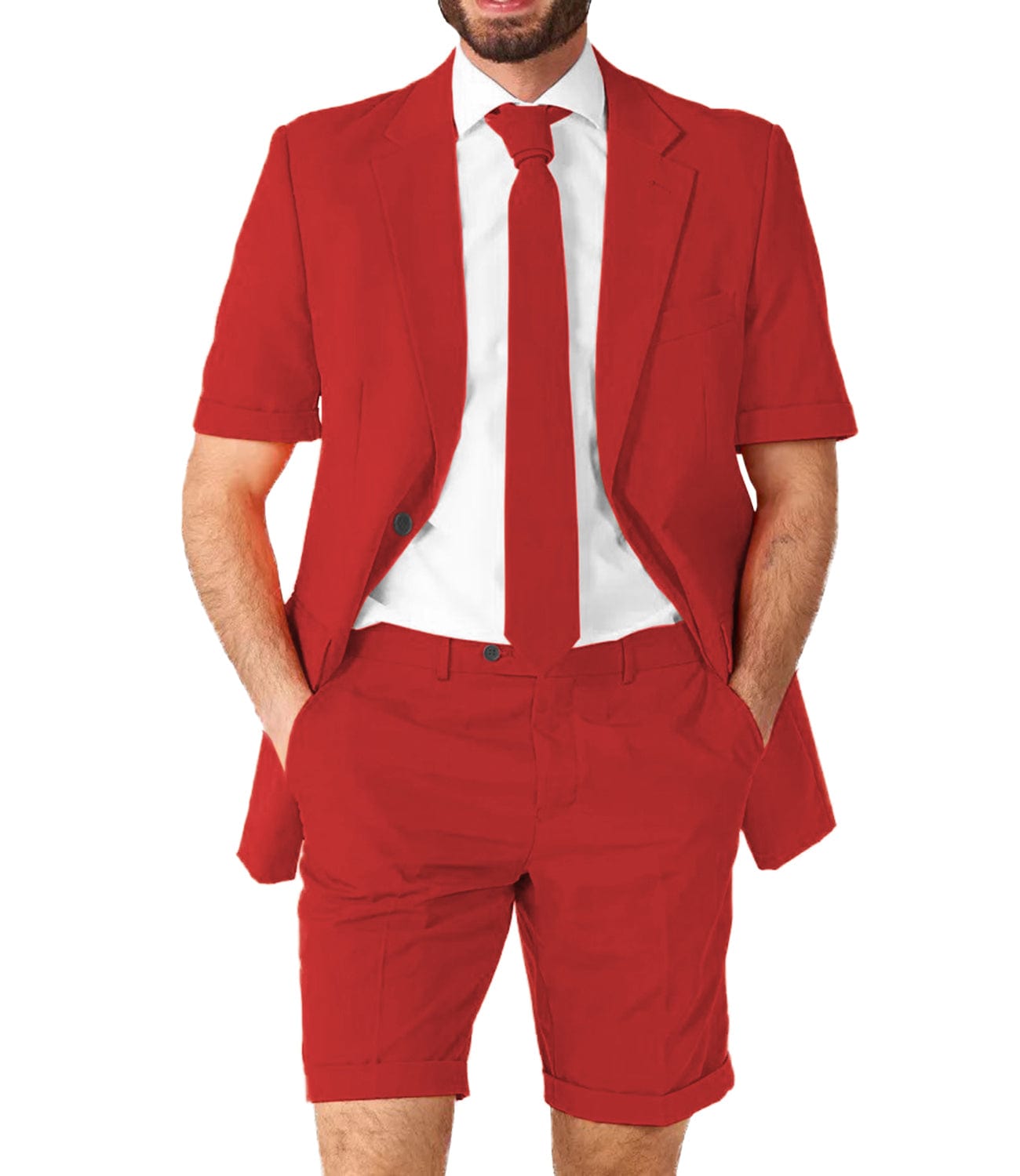 aesido Summer Notch Lapel Leisure Suit For Men (Blazer+Pants)