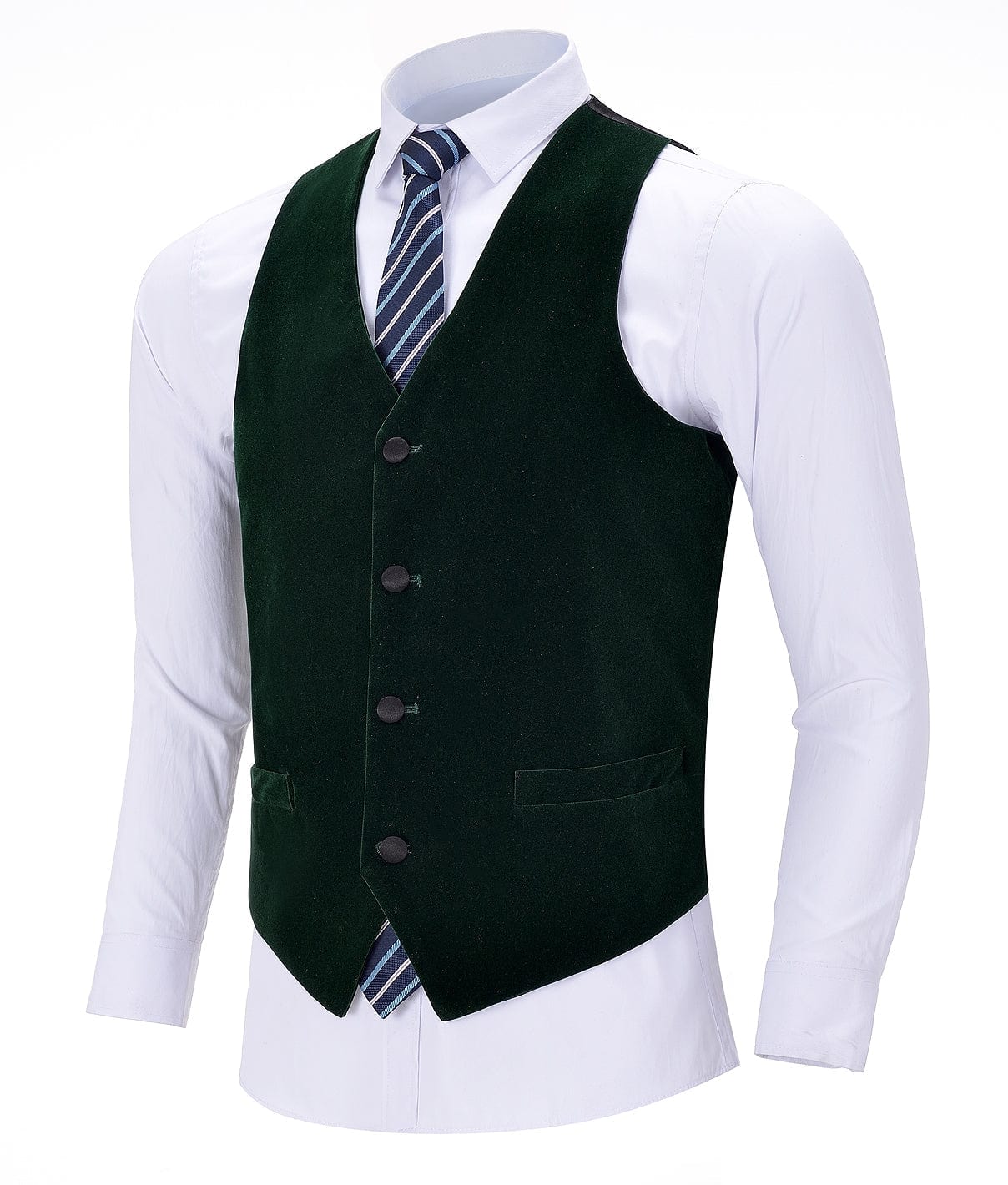 aesido Tweed V Neck Waistcoat Formal Flat Suit Vest