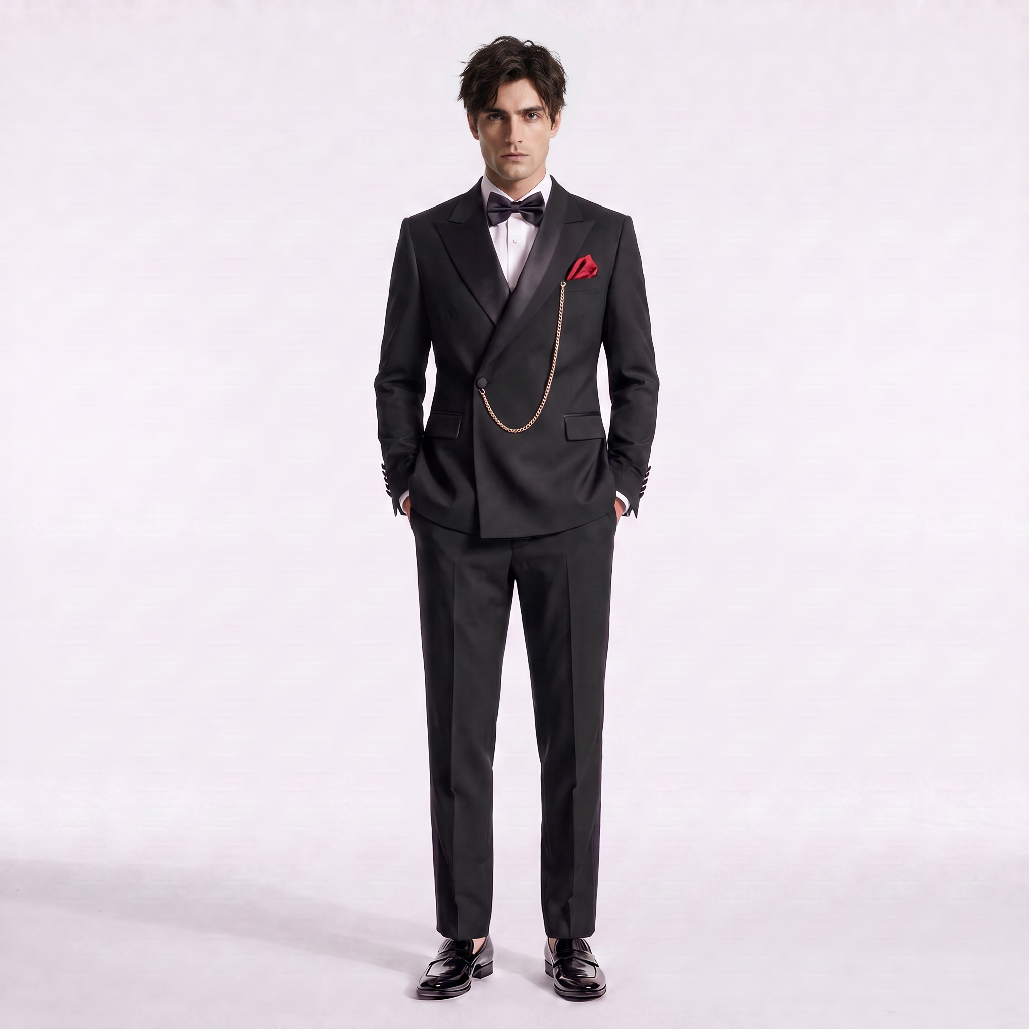 Aesido Formal Men's Suit 2 Pieces Peak Lapel Suits For Wedding (Blazer+Pants)