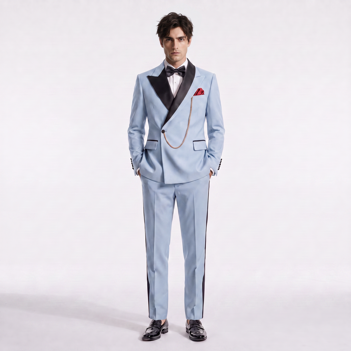 Aesido Formal Men's Suit 2 Pieces Peak Lapel Suits For Wedding (Blazer+Pants)