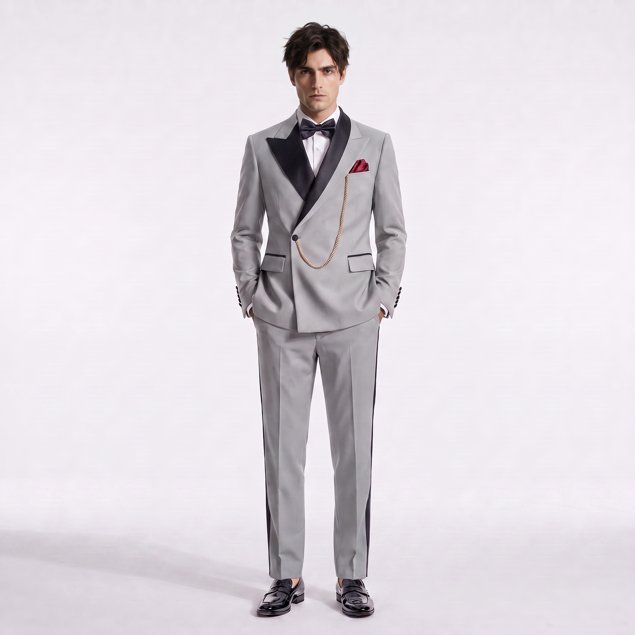 Aesido Formal Men's Suit 2 Pieces Peak Lapel Suits For Wedding (Blazer+Pants)