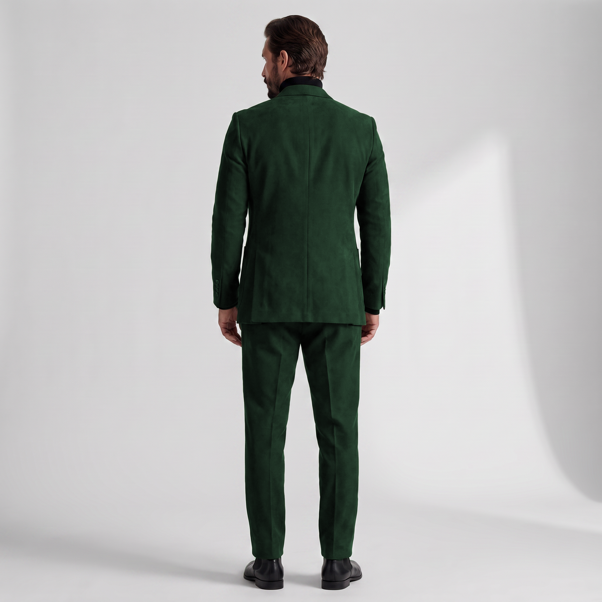 Aesido Retro Men’s Suede 2 Pieces Notch Lapel Men's Suits (Blazer+Pants)