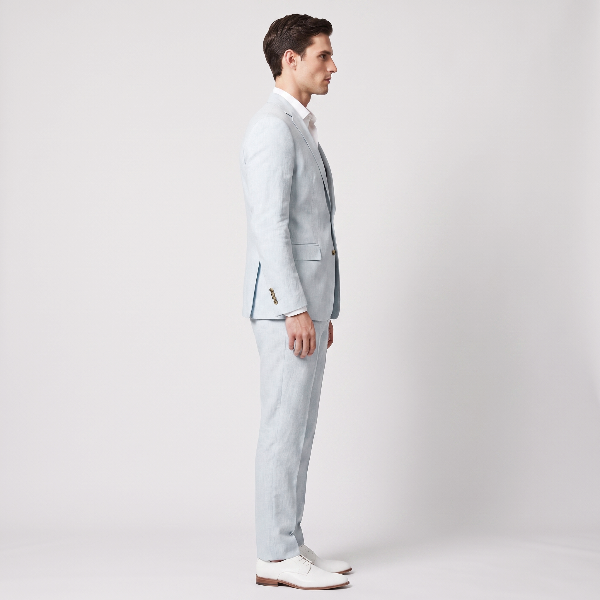 Aesido Men's 2 Pieces Linen Notch Lapel Men’s Suits (Blazer + Pants)