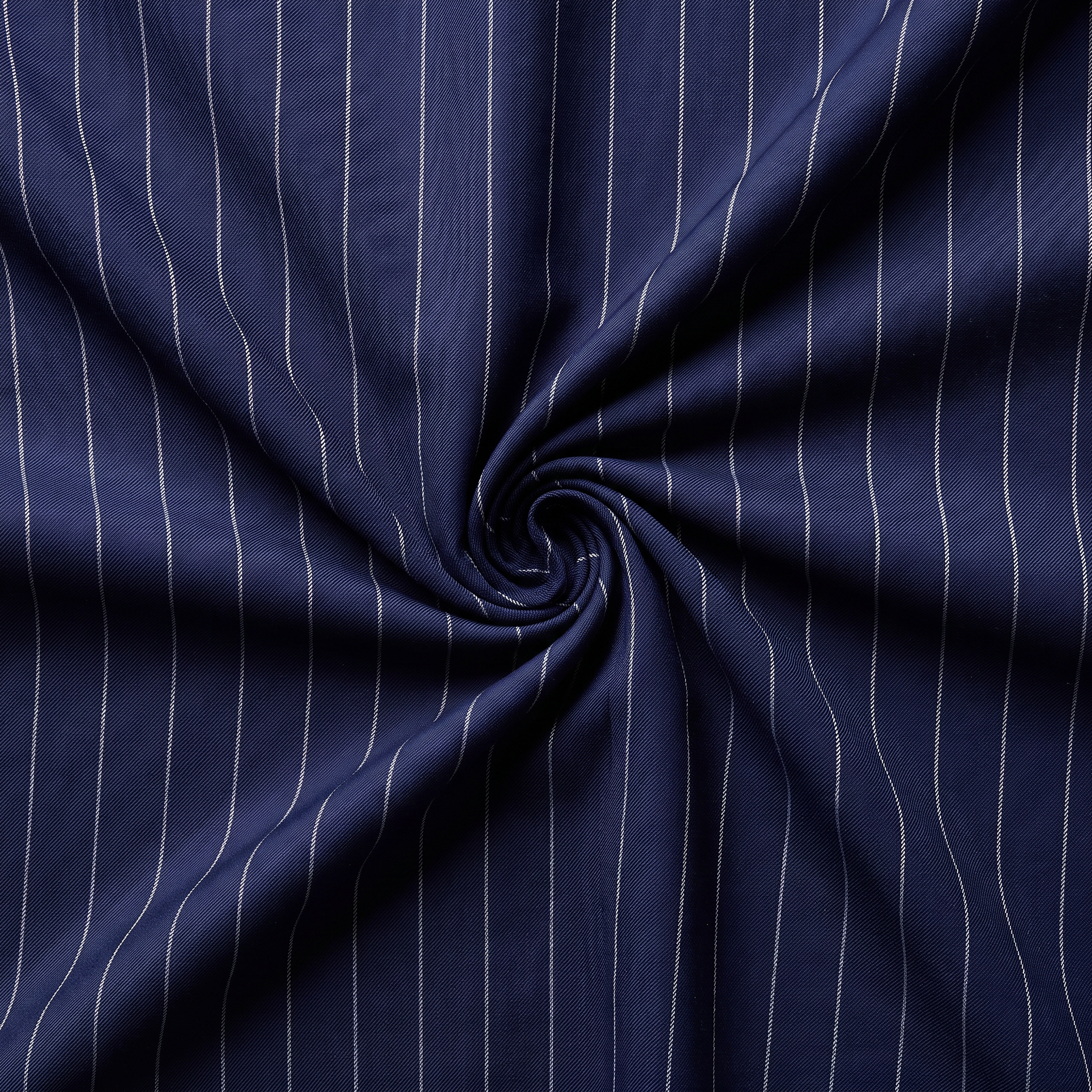 Aesido 2 Pieces Navy Striped Double Breasted Business Slim Peak Lapel Men's Suits  (Blazer+Pants)
