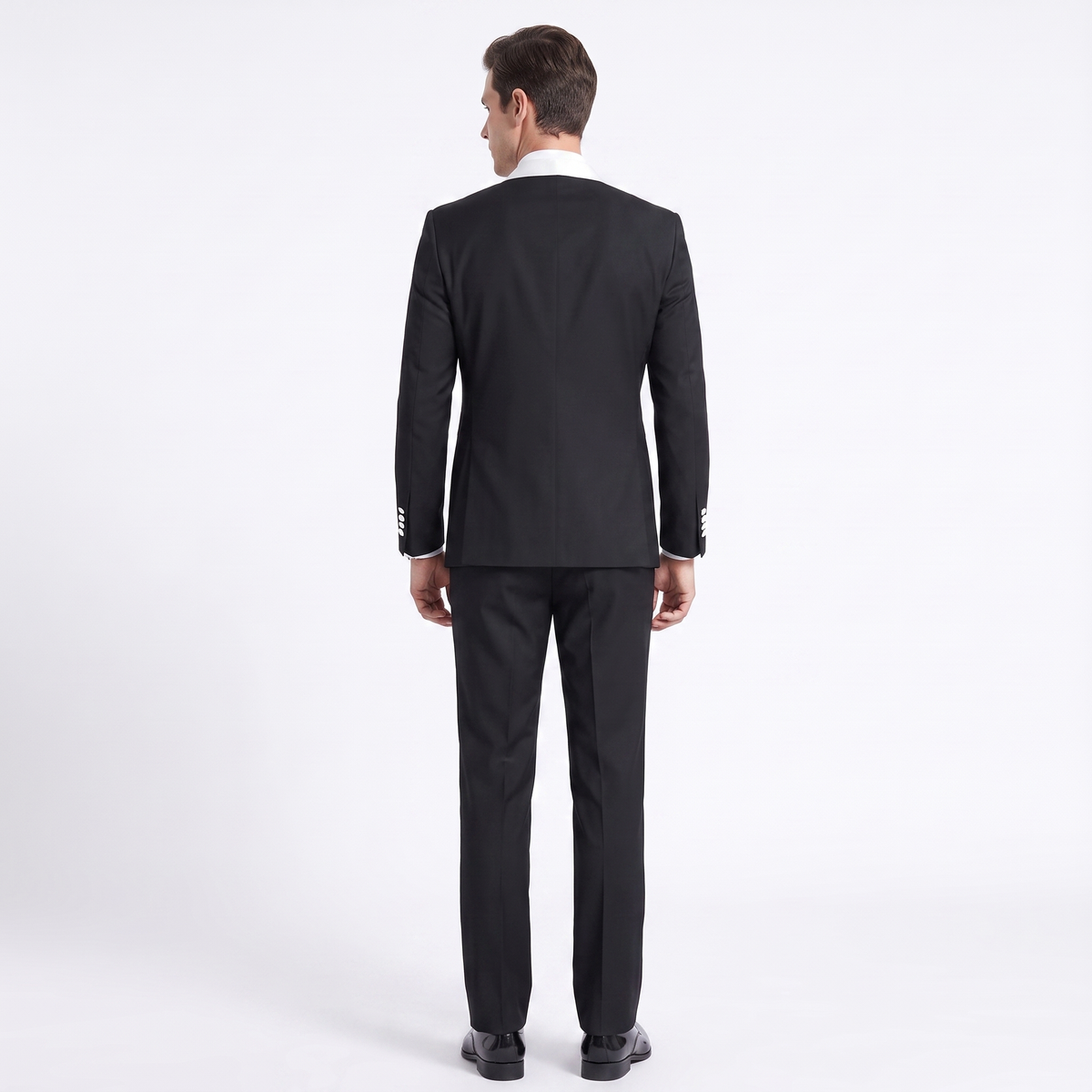 Aesido Formal Shawl Lapel 2 Pieces Mens Suit Solid Tuxedos (Blazer+Pants)