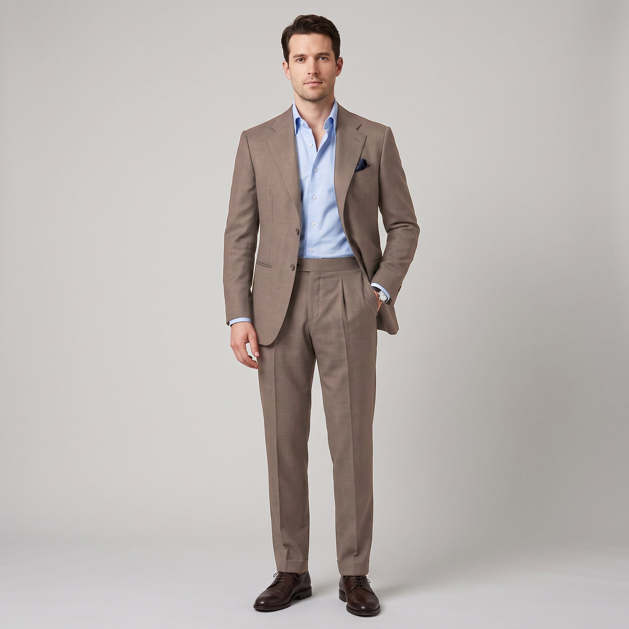 Aesido Business Men's 2 Pieces Notch Lapel Business Casual Men's Suit  (Blazer+Pants)