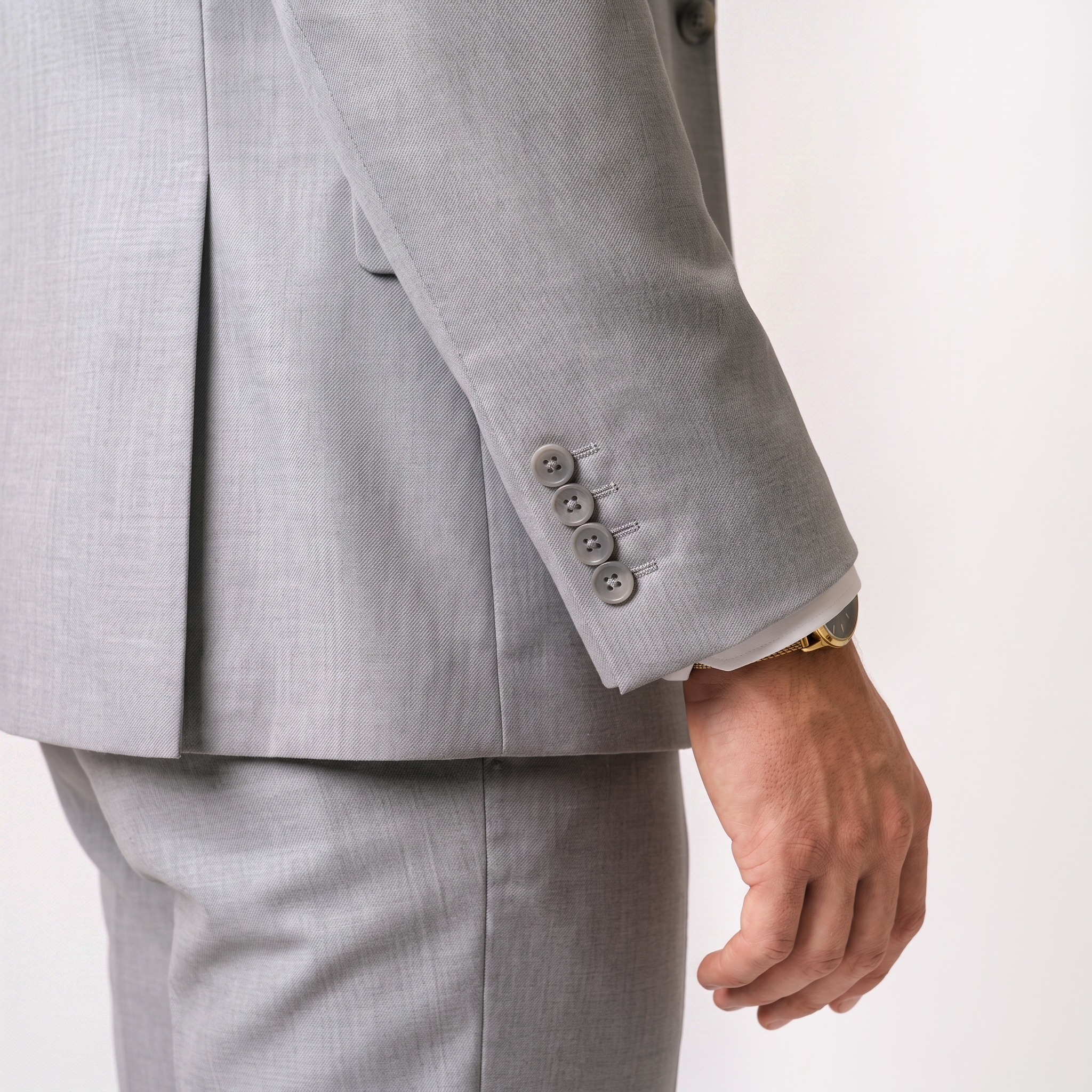 3 Piece Mens Suit Slim Fit Solid Peak Lapel Suit (Blazer + Vest + Pants)