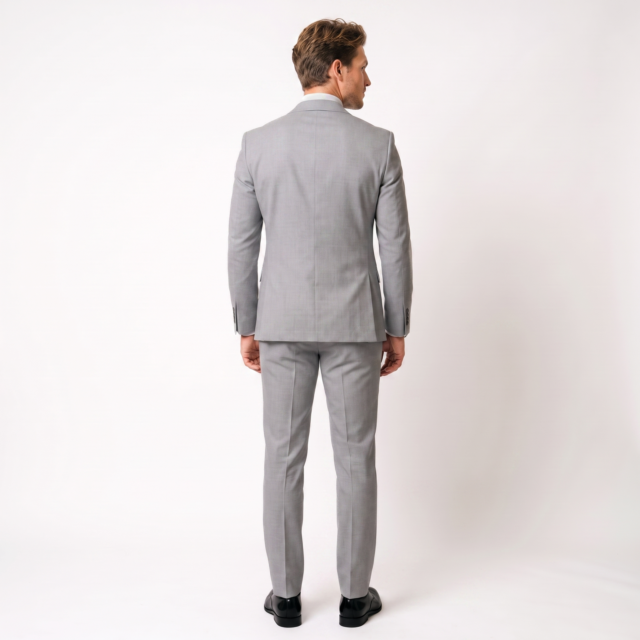 3 Piece Mens Suit Slim Fit Solid Peak Lapel Suit (Blazer + Vest + Pants)