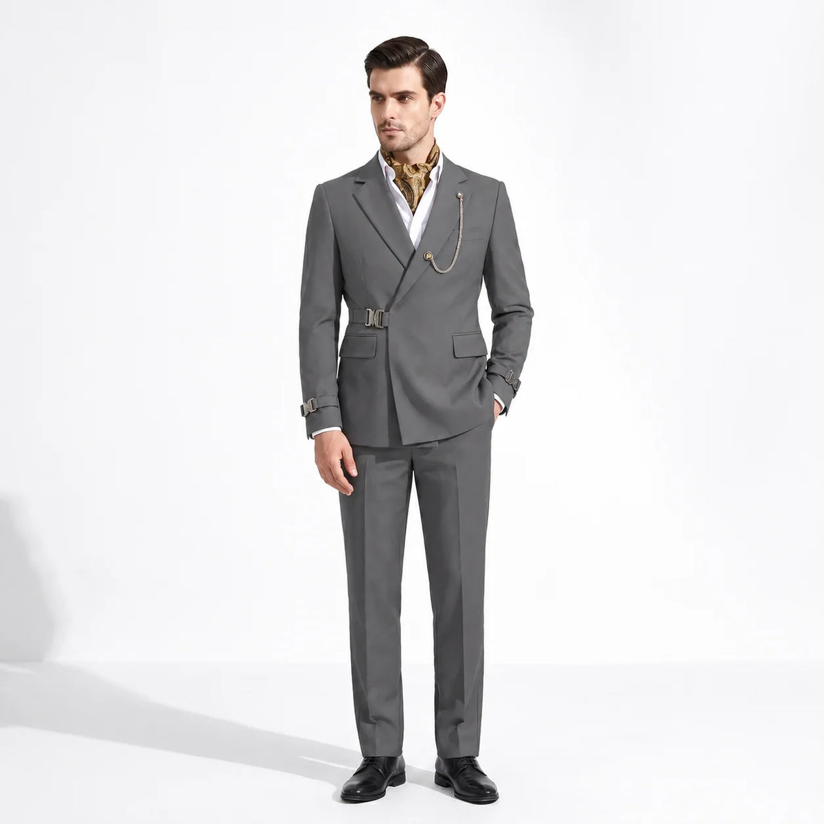 Aesido 2 Pieces Casual Men's Regular Fit Notch Lapel Suits For Wedding (Blazer + Pants)