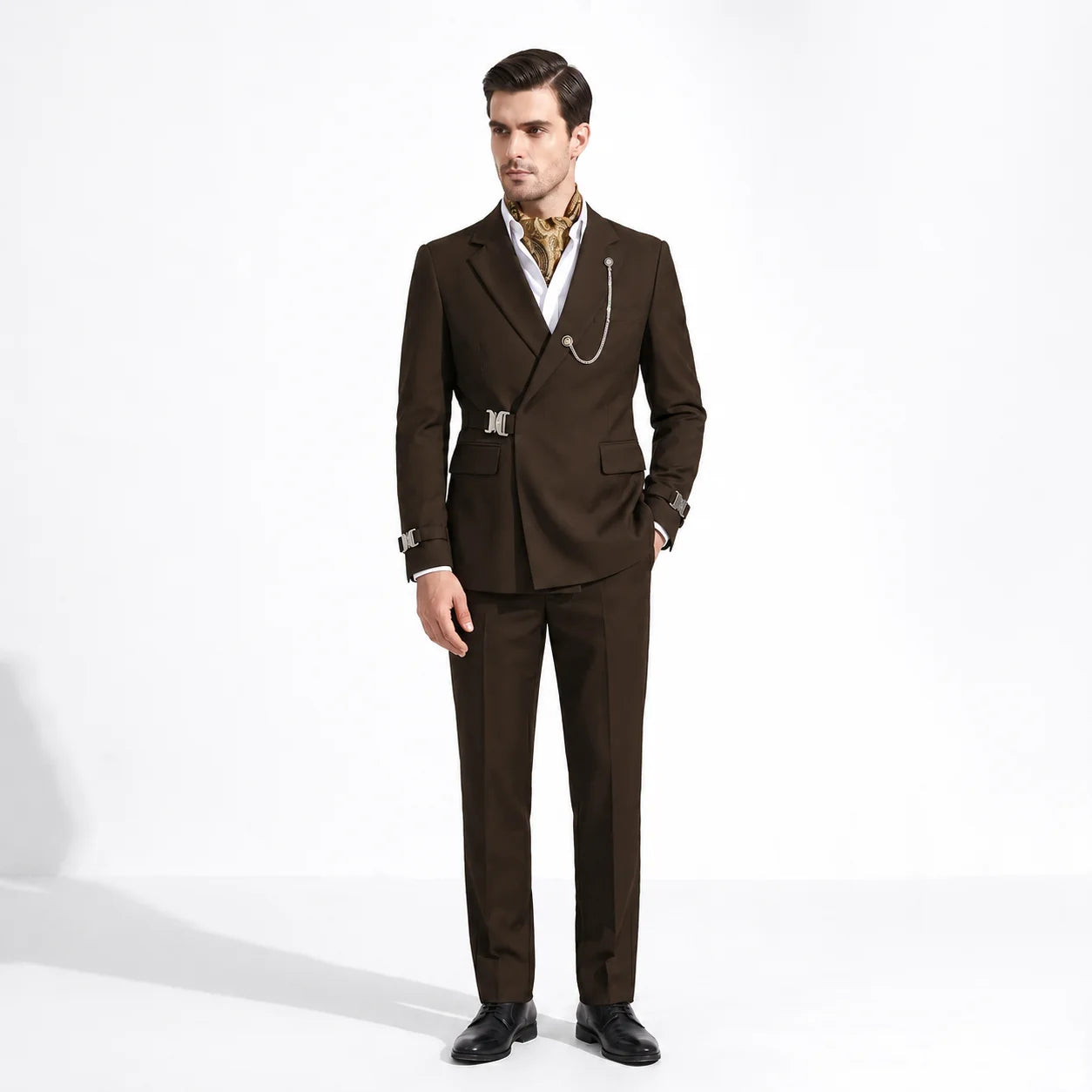Aesido 2 Pieces Casual Men's Regular Fit Notch Lapel Suits For Wedding (Blazer + Pants)