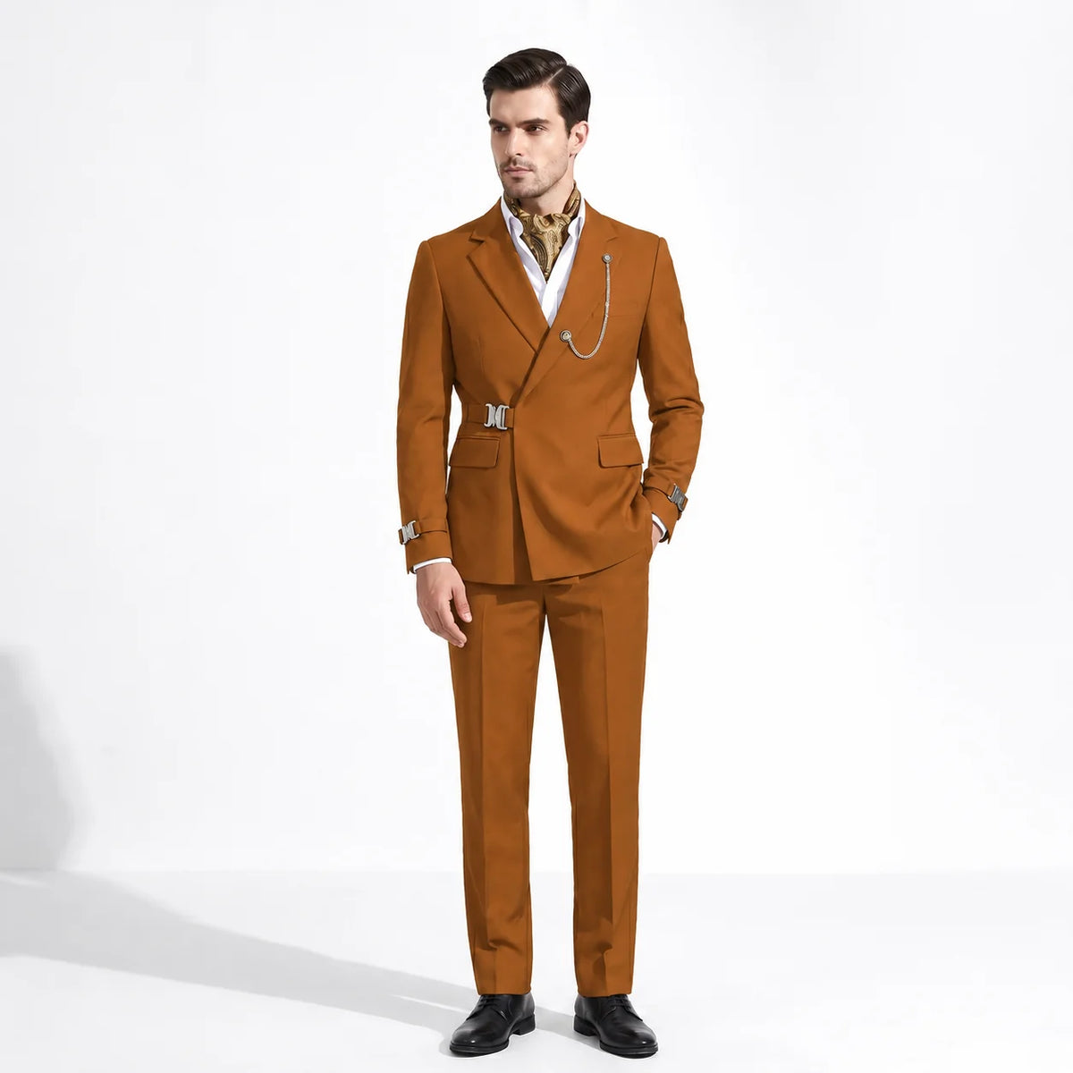 Aesido 2 Pieces Casual Men's Regular Fit Notch Lapel Suits For Wedding (Blazer + Pants)