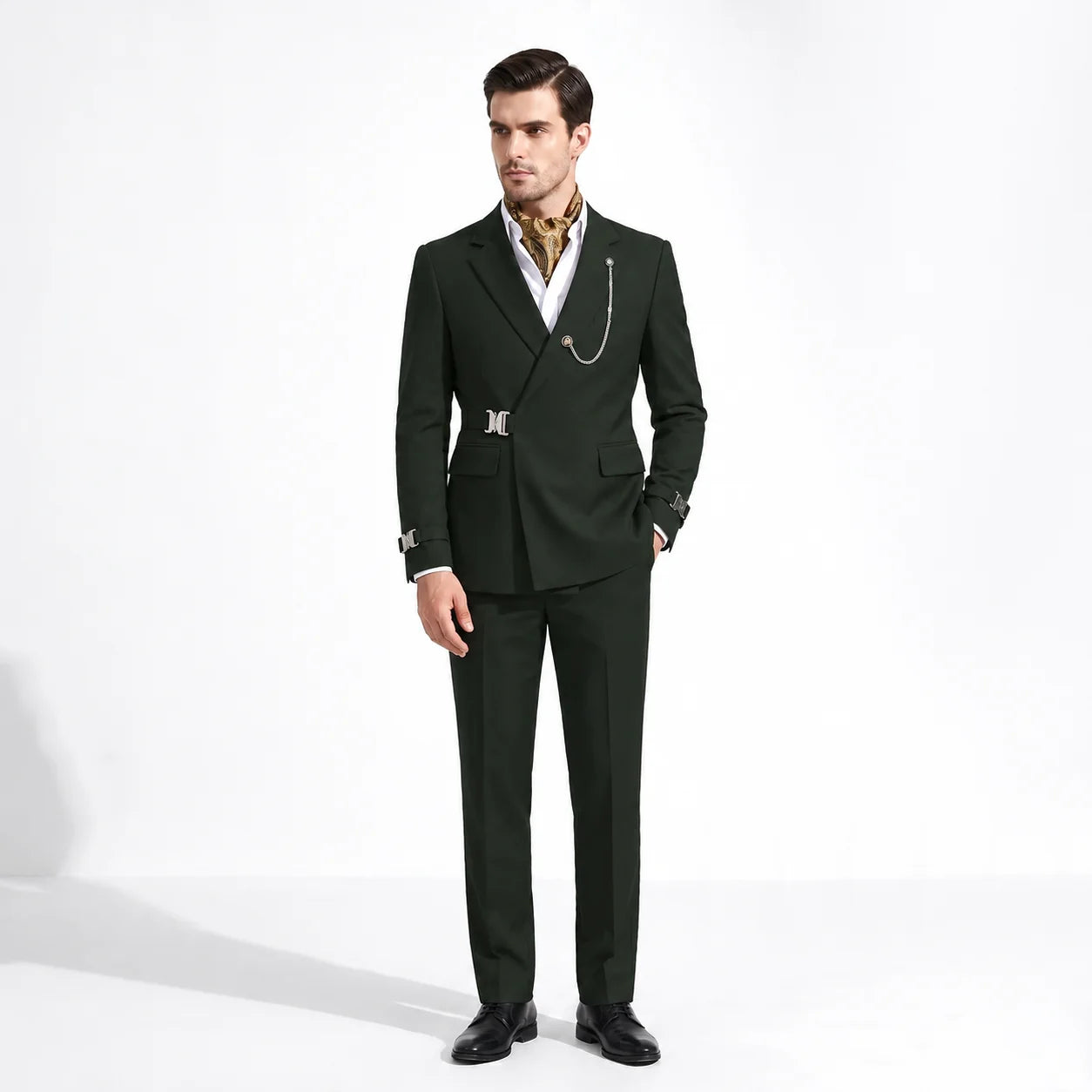 Aesido 2 Pieces Casual Men's Regular Fit Notch Lapel Suits For Wedding (Blazer + Pants)